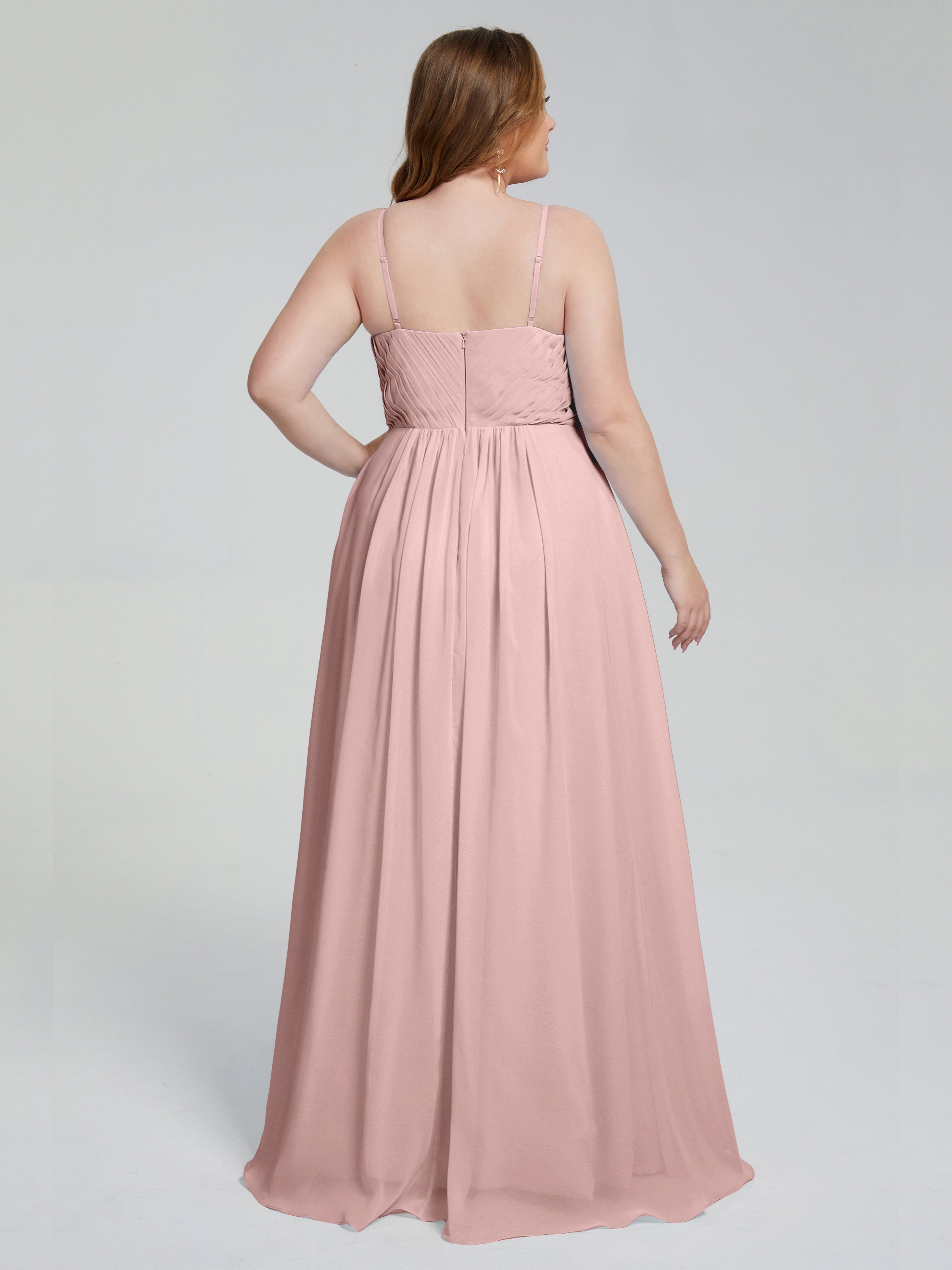 Londyn Spaghetti Straps Plus Size Long Bridesmaid Dresses