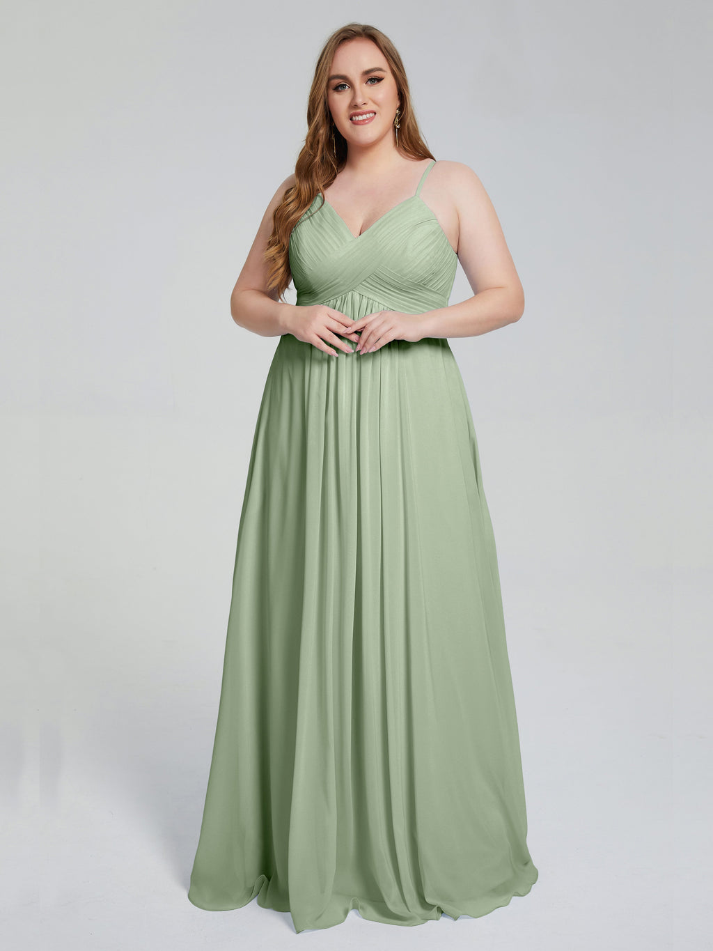 Londyn Spaghetti Straps Plus Size Long Bridesmaid Dresses