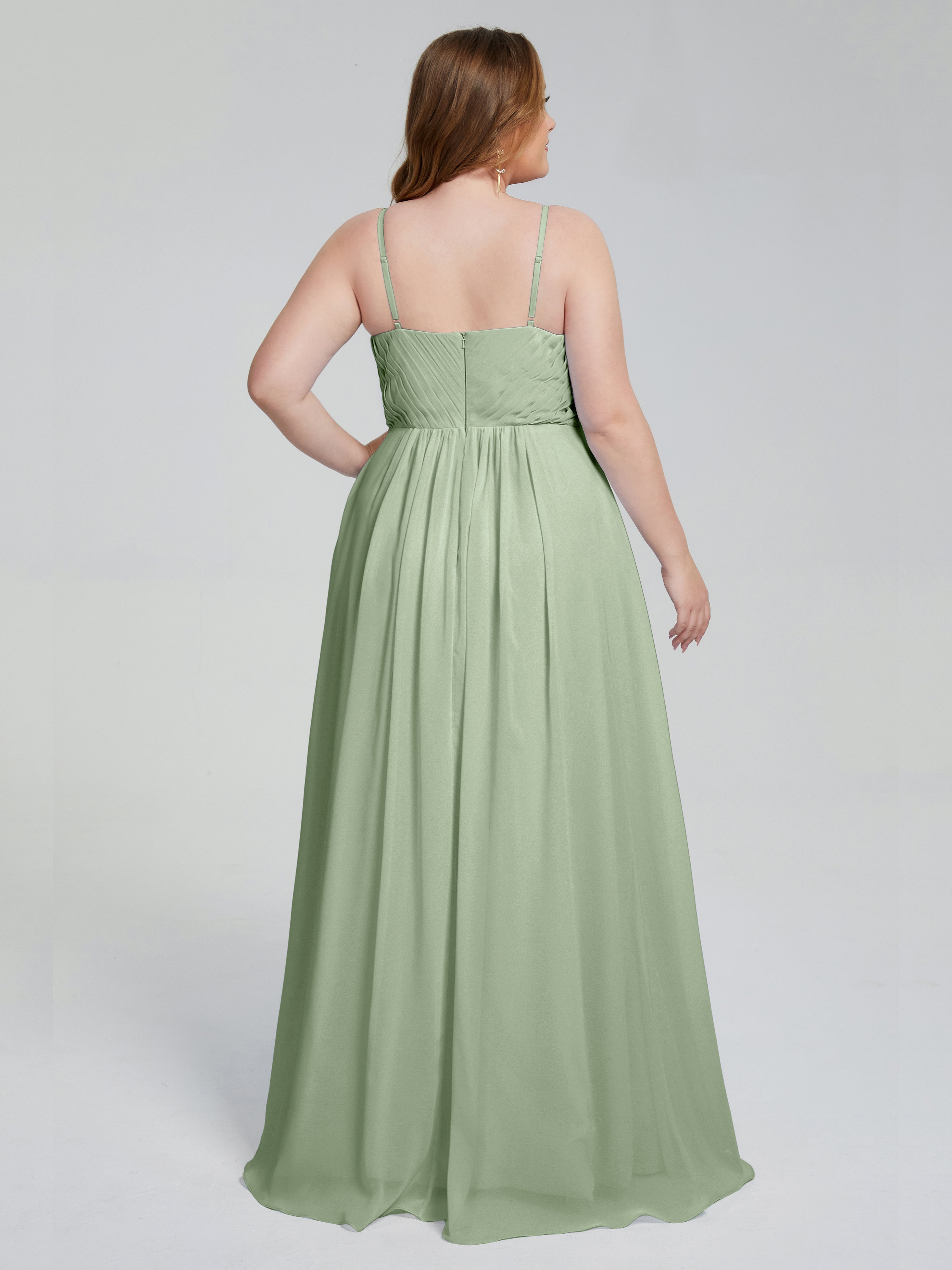 Londyn Spaghetti Straps Plus Size Long Bridesmaid Dresses