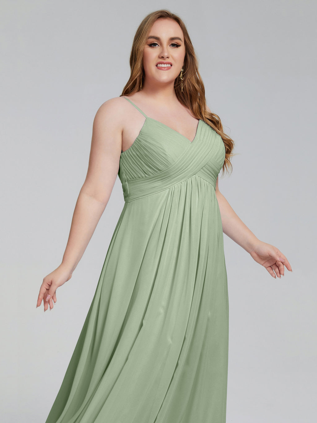 Londyn Spaghetti Straps Plus Size Long Bridesmaid Dresses