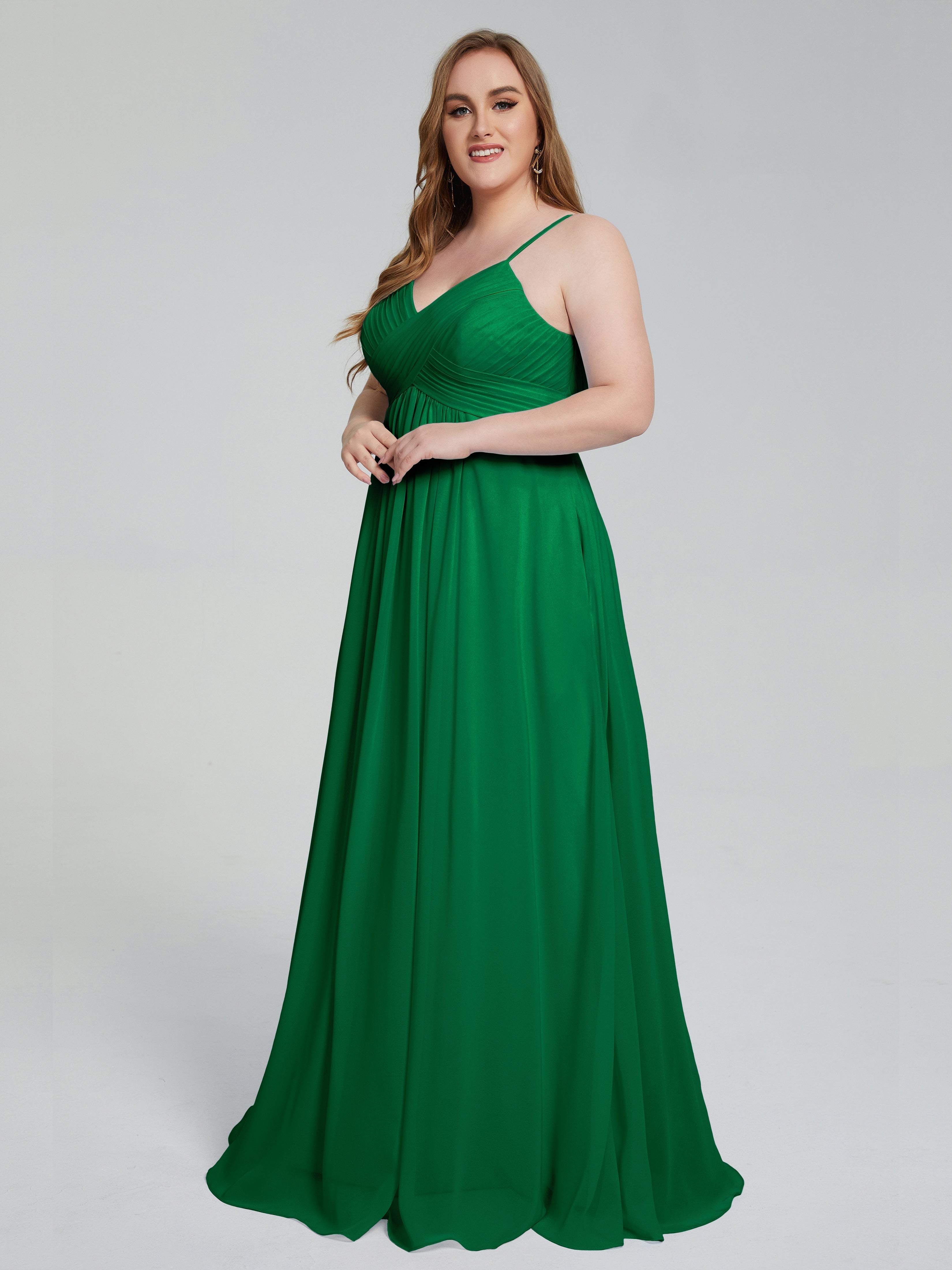 Londyn Spaghetti Straps Plus Size Long Bridesmaid Dresses