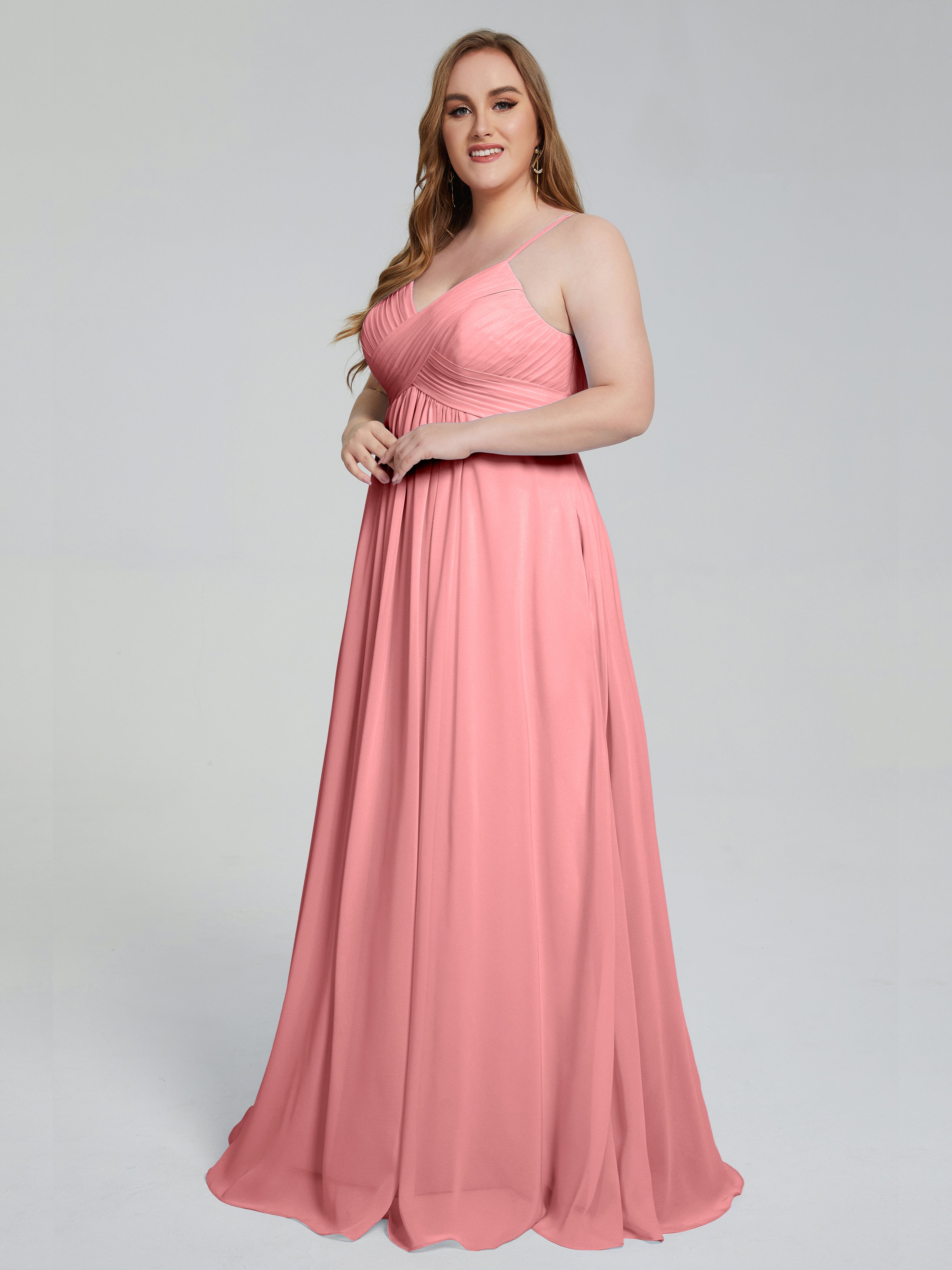 Londyn Spaghetti Straps Plus Size Long Bridesmaid Dresses