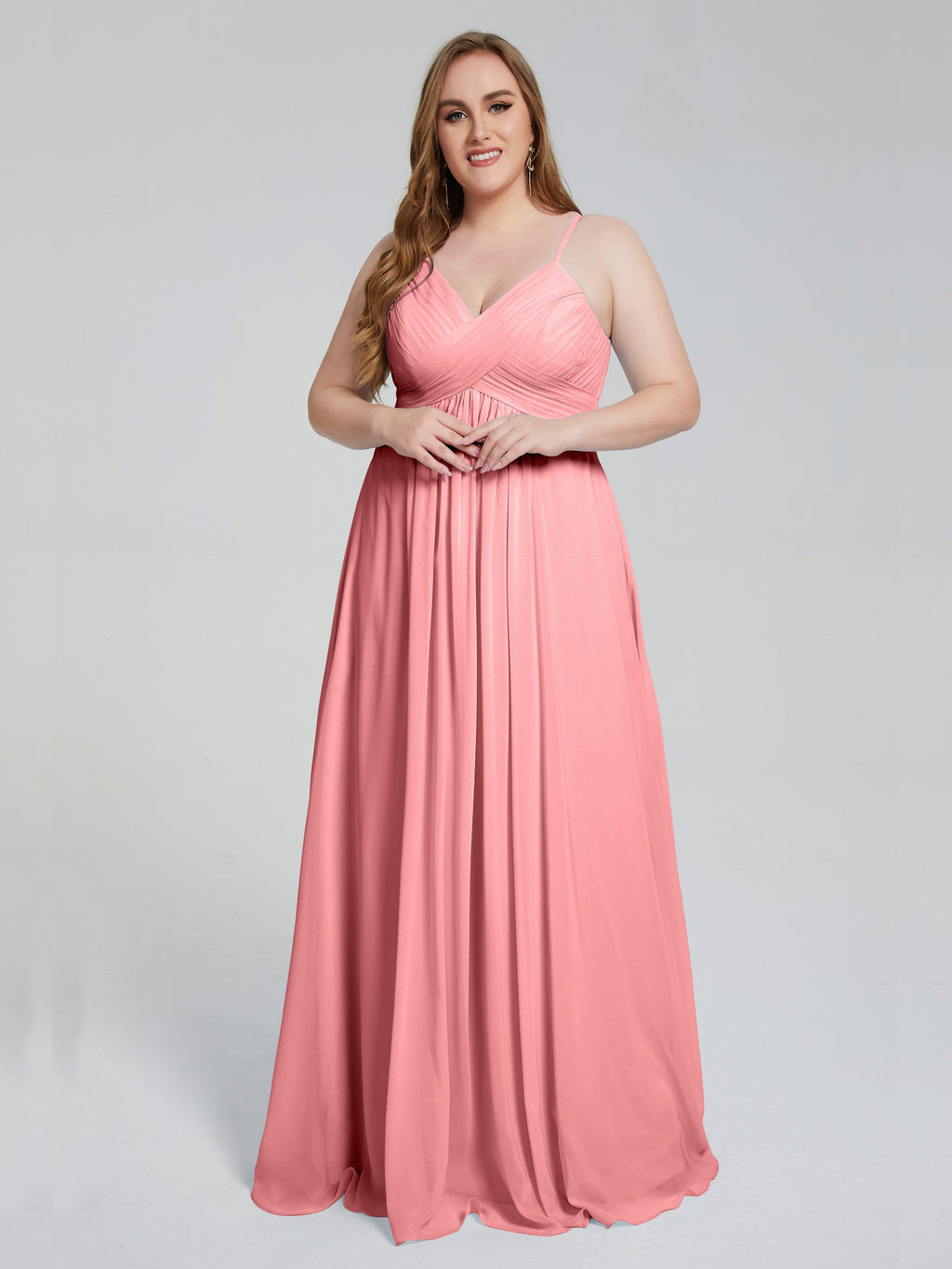 Londyn Spaghetti Straps Plus Size Long Bridesmaid Dresses