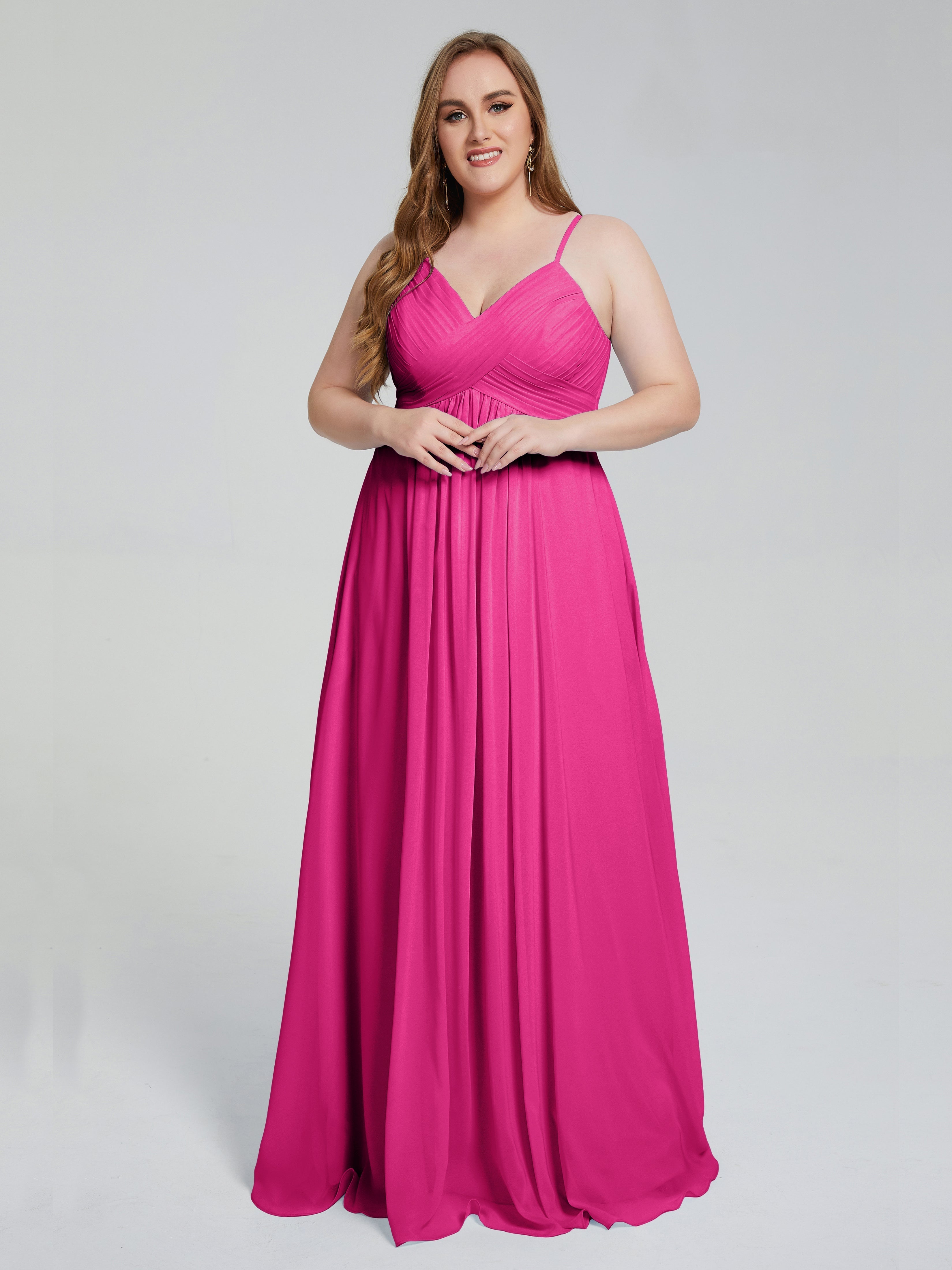 Londyn Spaghetti Straps Plus Size Long Bridesmaid Dresses