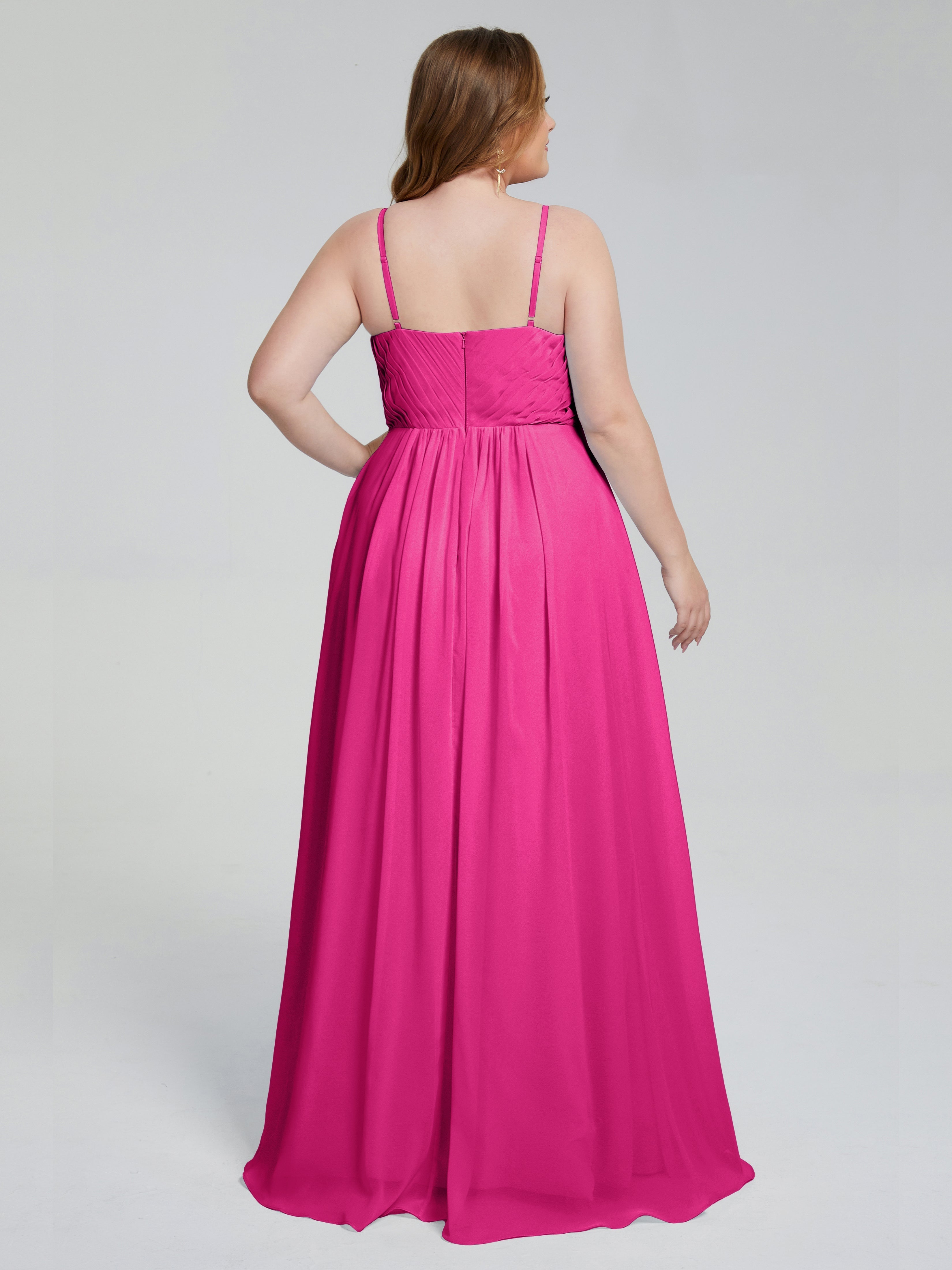 Londyn Spaghetti Straps Plus Size Long Bridesmaid Dresses