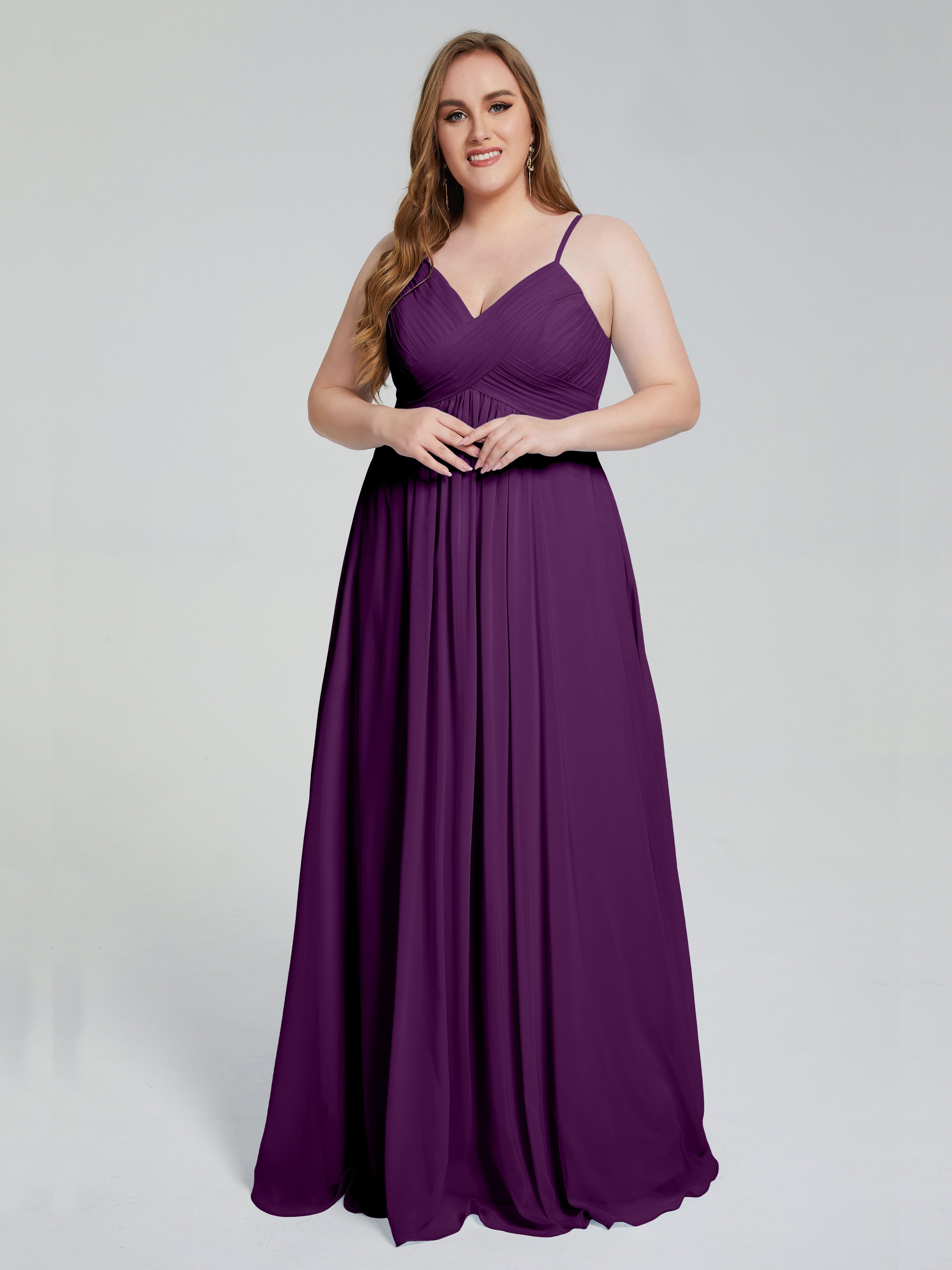 Londyn Spaghetti Straps Plus Size Long Bridesmaid Dresses