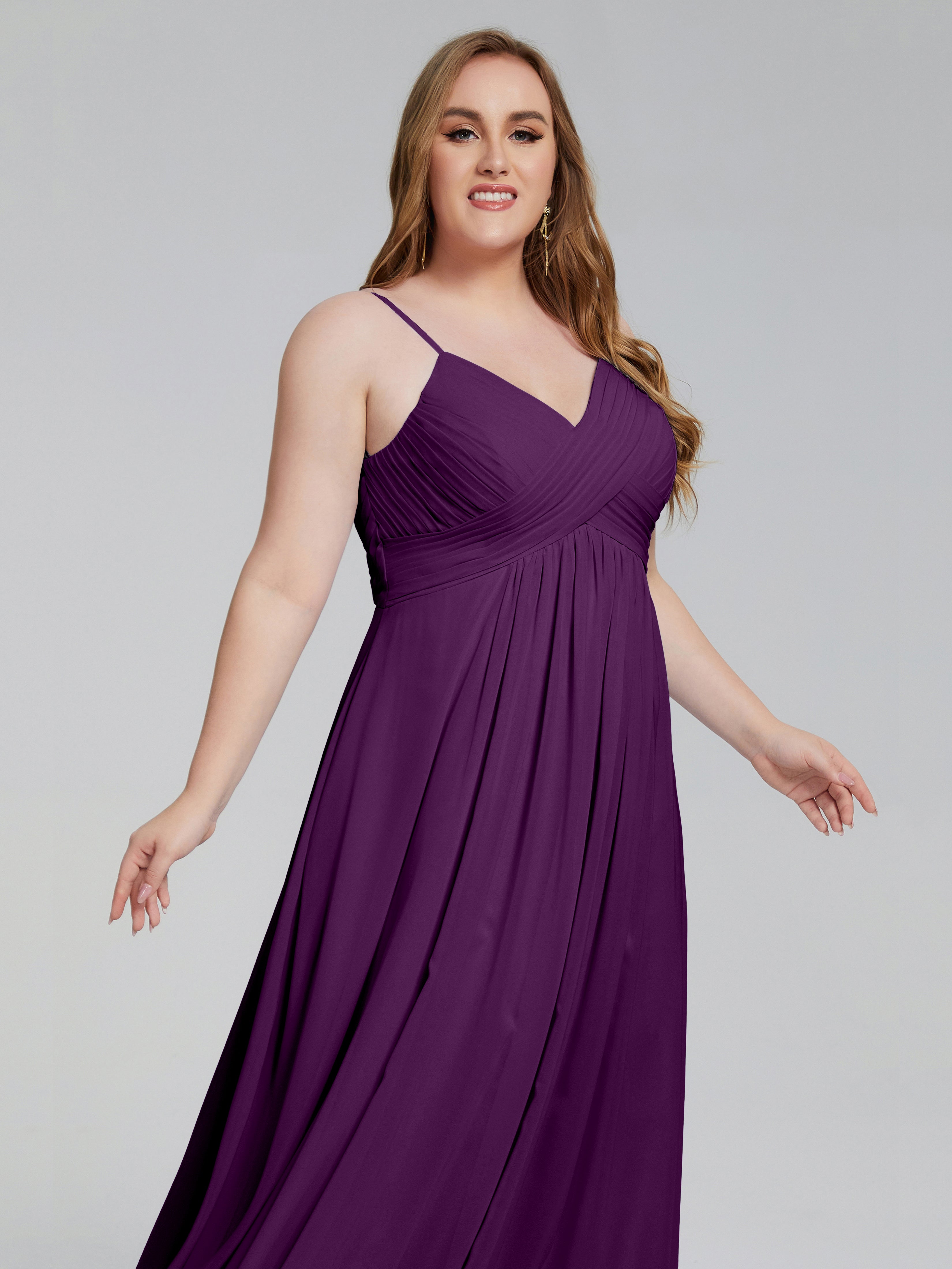 Londyn Spaghetti Straps Plus Size Long Bridesmaid Dresses