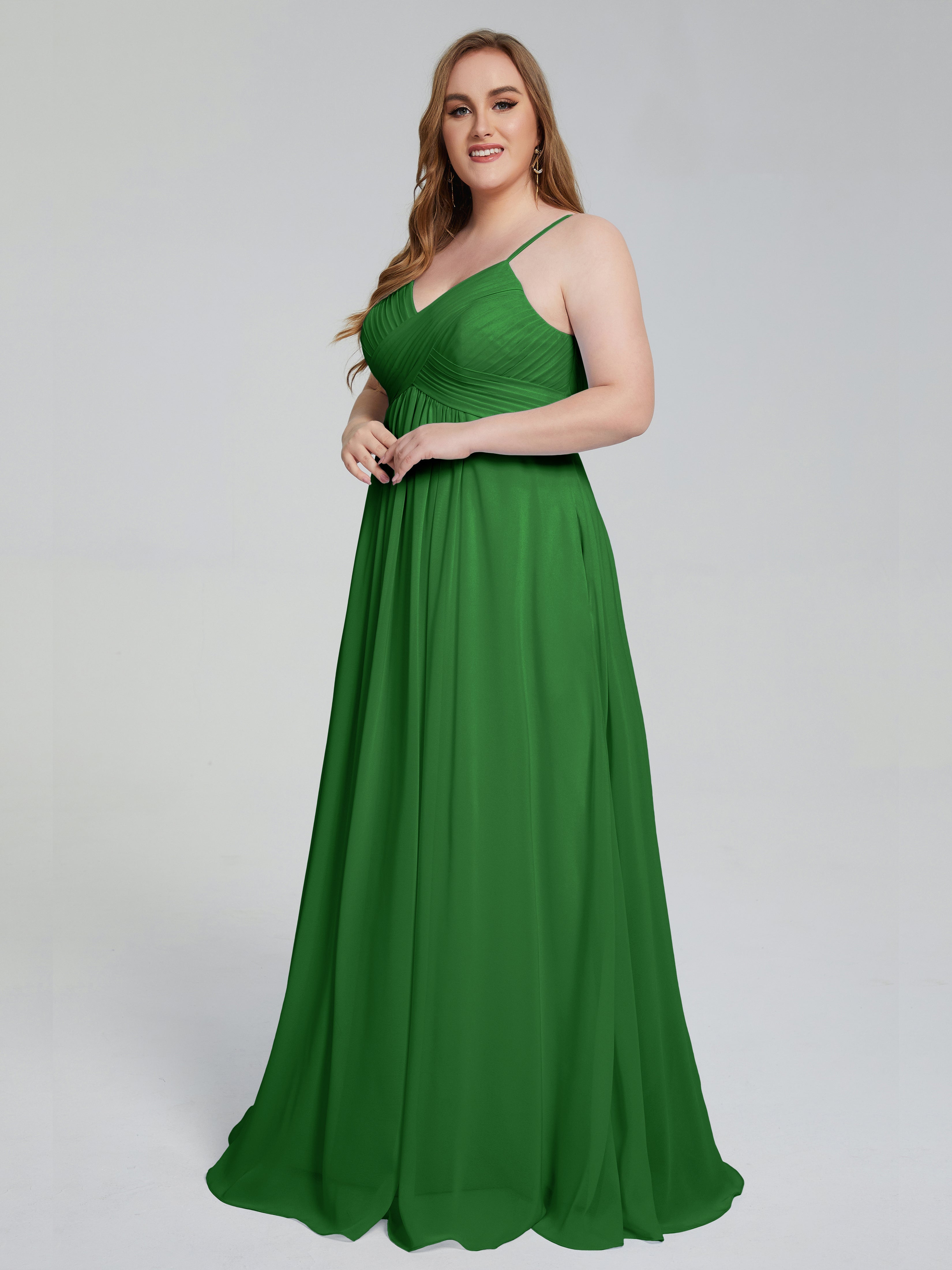 Londyn Spaghetti Straps Plus Size Long Bridesmaid Dresses