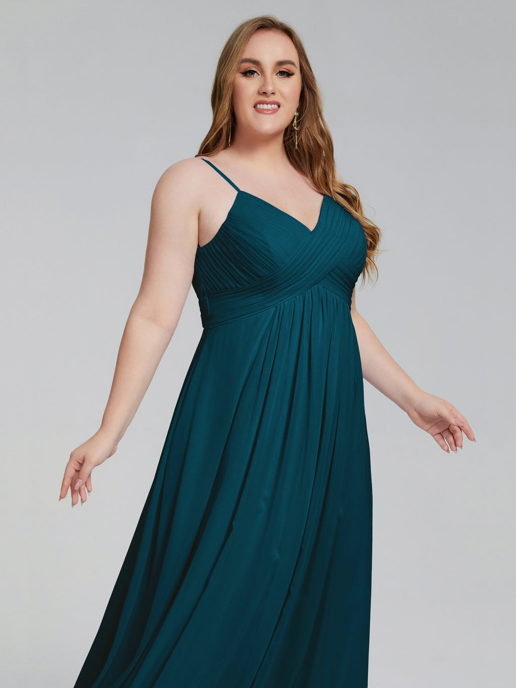 Londyn Spaghetti Straps Plus Size Long Bridesmaid Dresses
