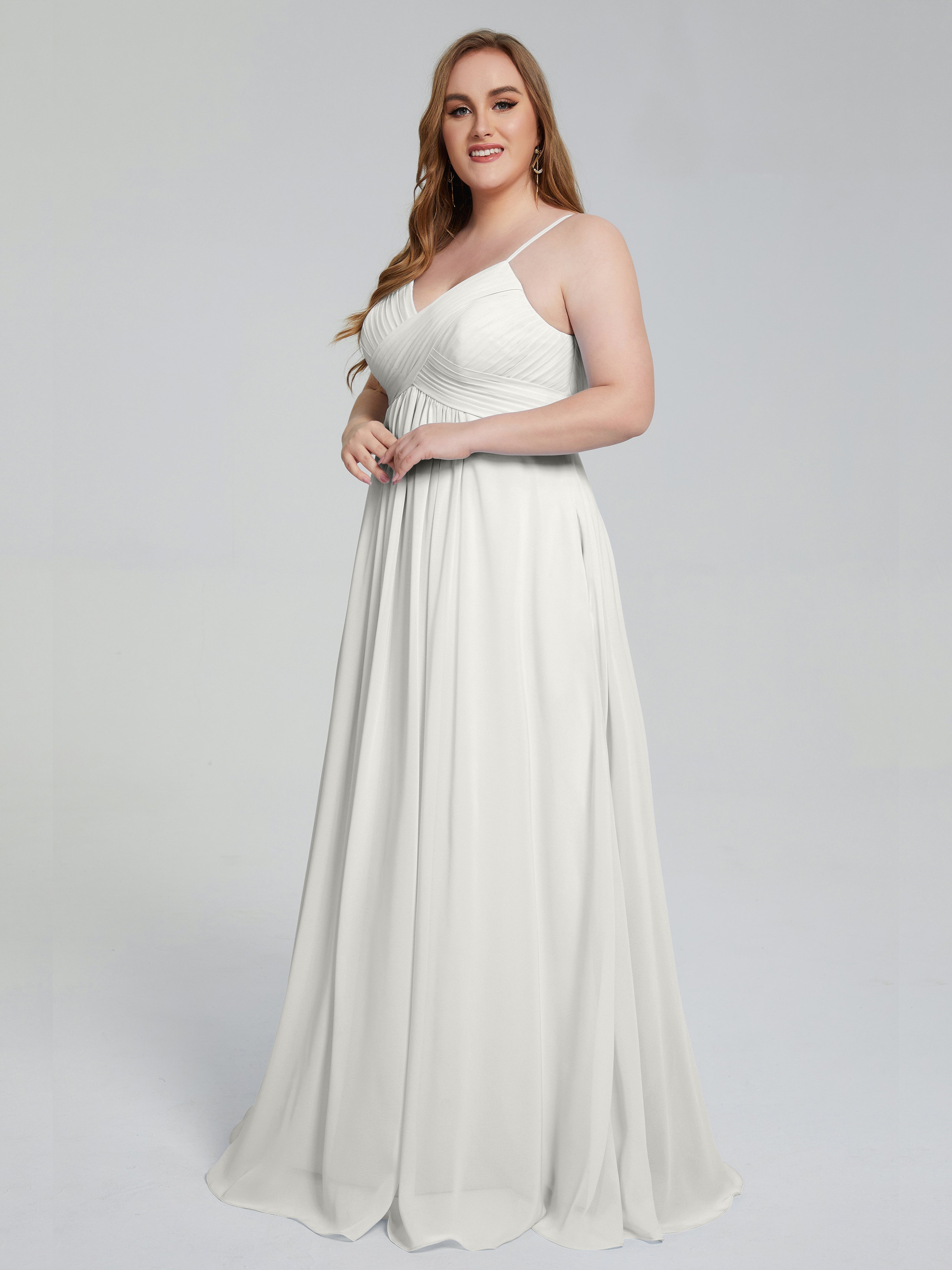 Londyn Spaghetti Straps Plus Size Long Bridesmaid Dresses