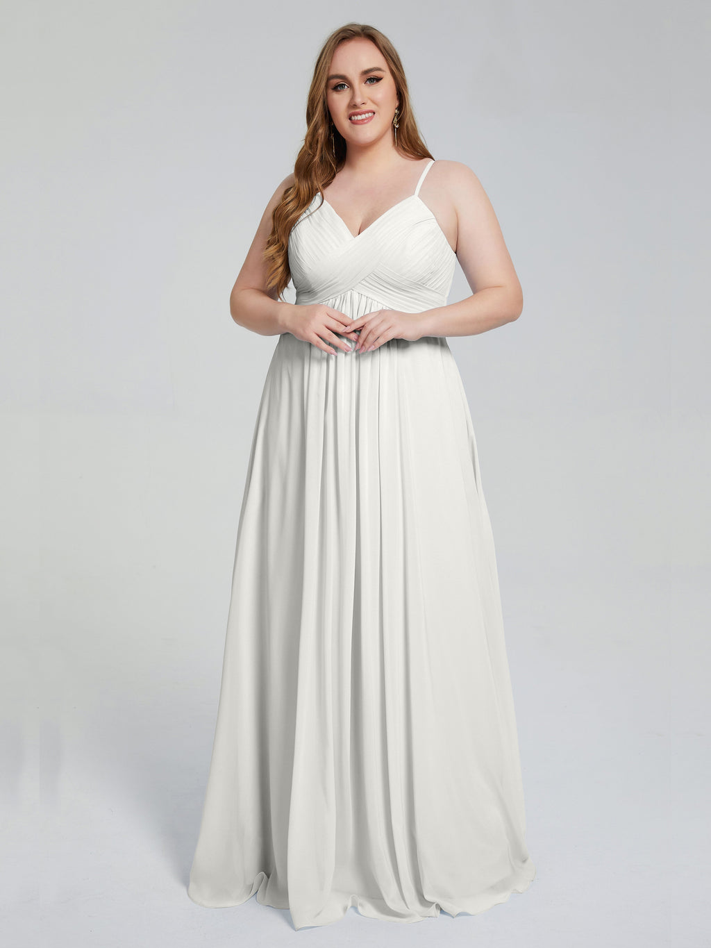 Londyn Spaghetti Straps Plus Size Long Bridesmaid Dresses