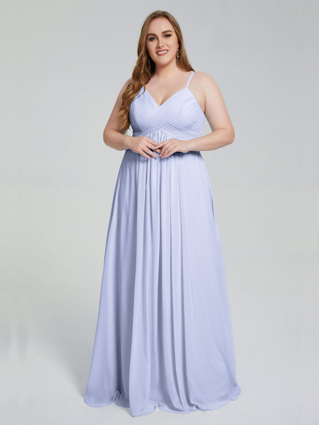 Londyn Spaghetti Straps Plus Size Long Bridesmaid Dresses