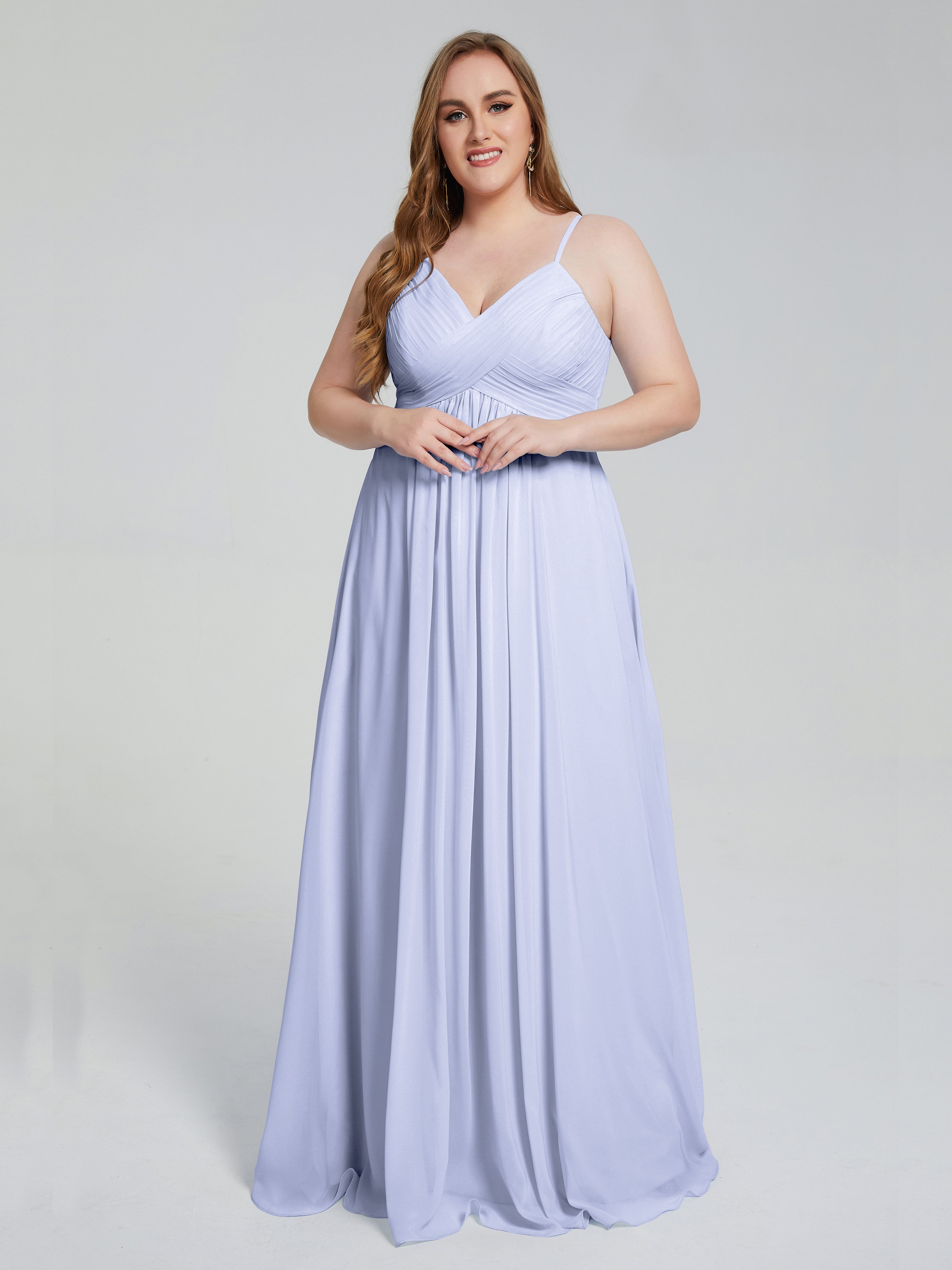 Londyn Spaghetti Straps Plus Size Long Bridesmaid Dresses