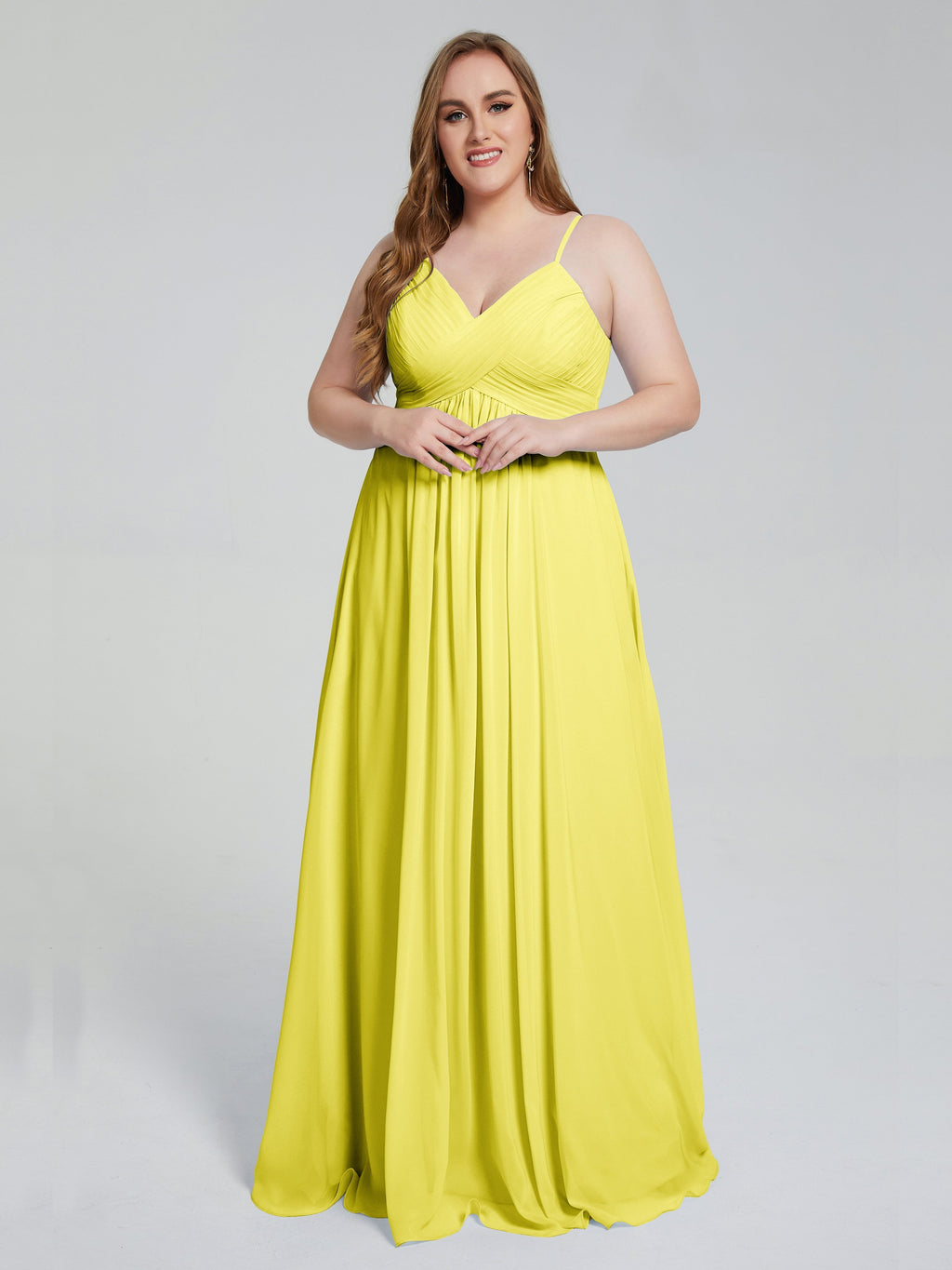 Londyn Spaghetti Straps Plus Size Long Bridesmaid Dresses