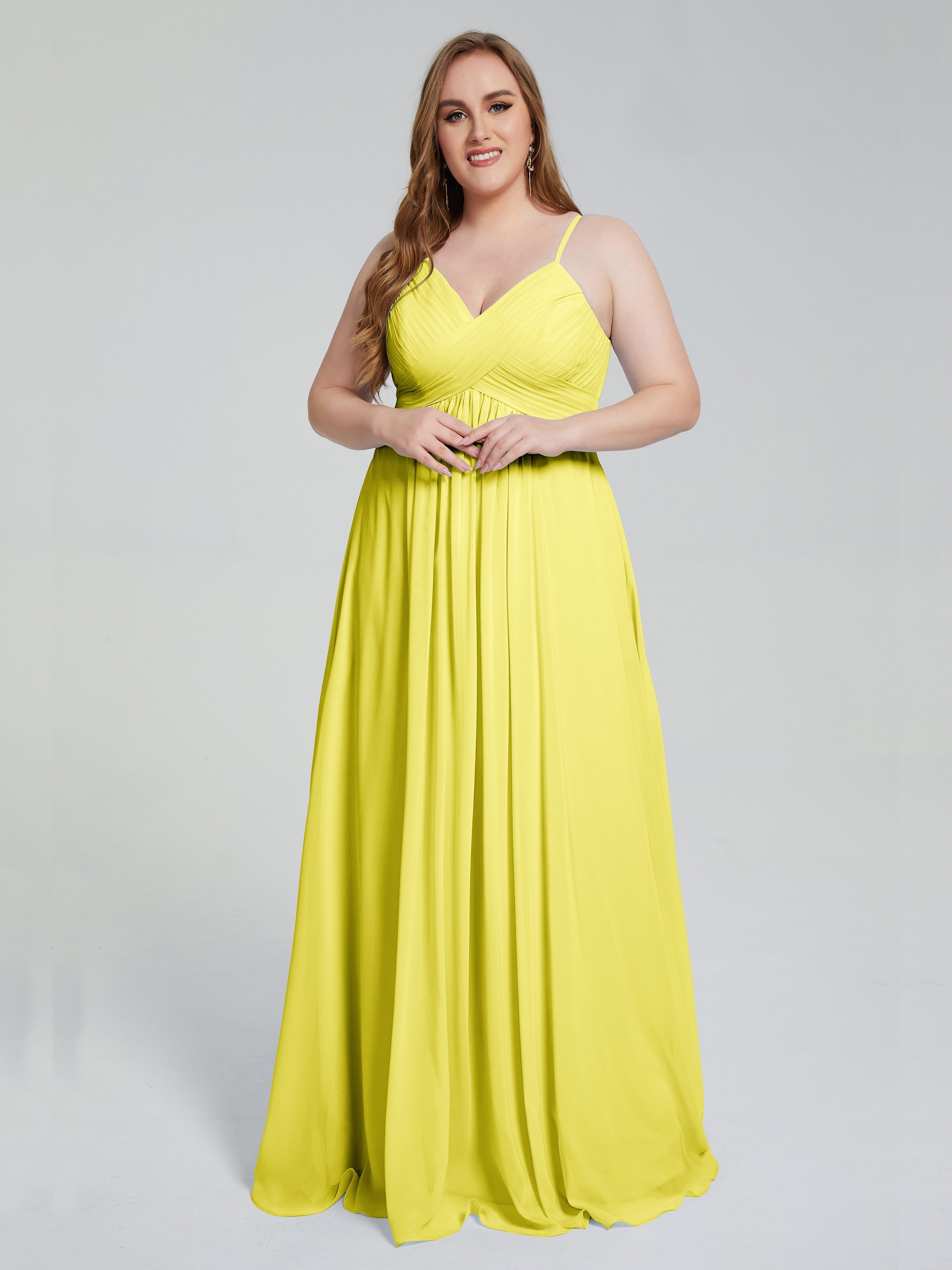 Londyn Spaghetti Straps Plus Size Long Bridesmaid Dresses
