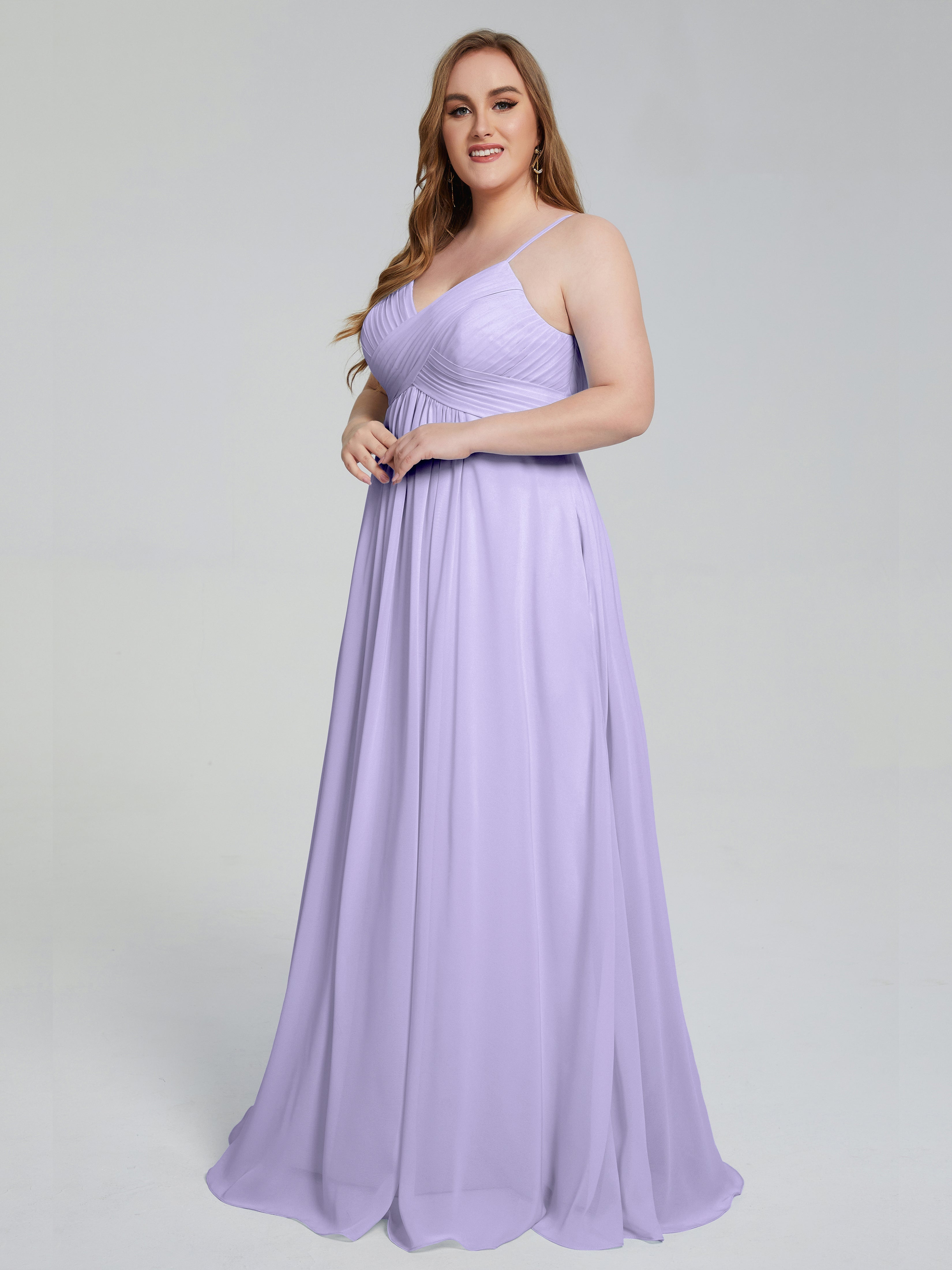 Londyn Spaghetti Straps Plus Size Long Bridesmaid Dresses