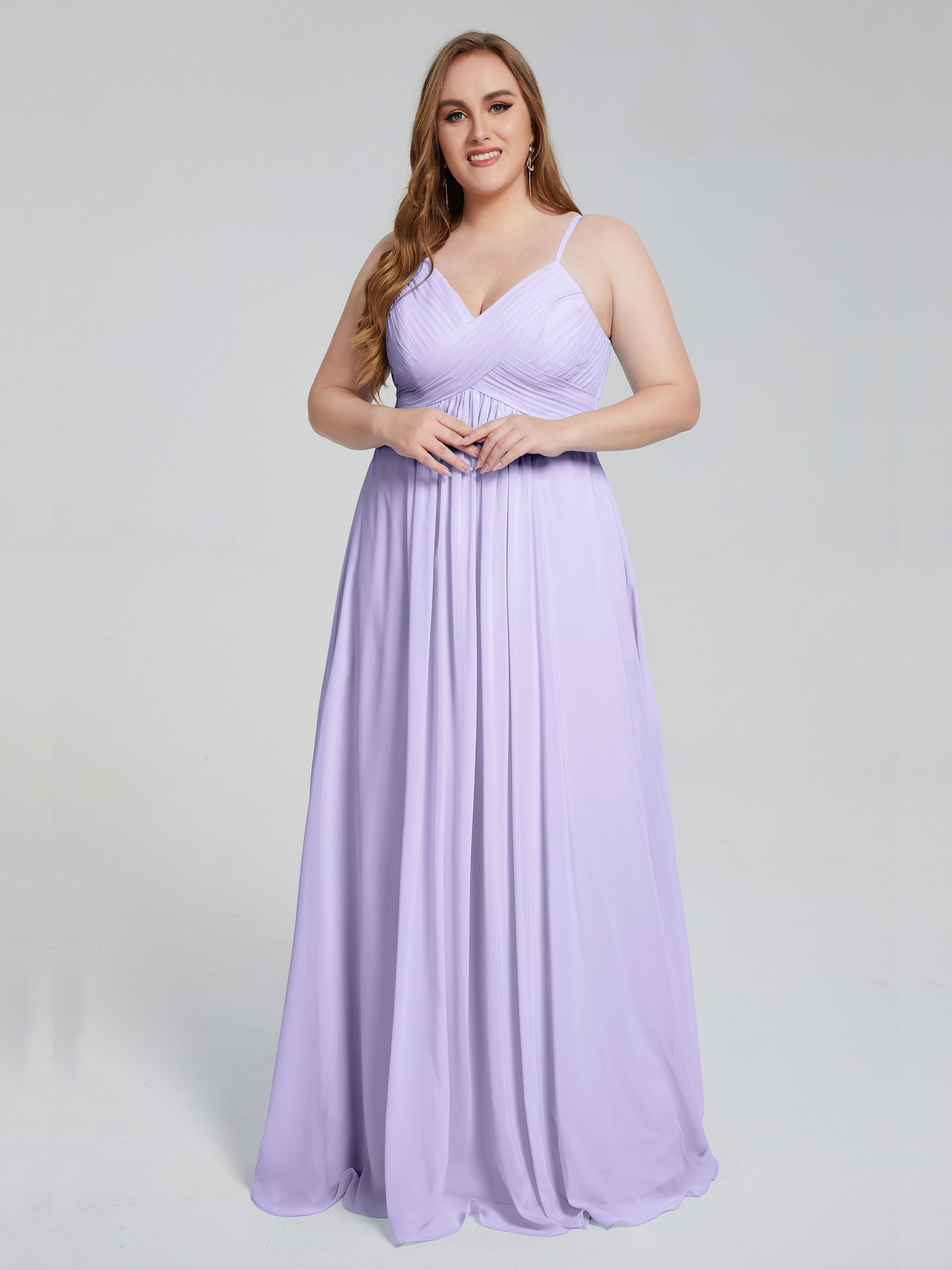 Londyn Spaghetti Straps Plus Size Long Bridesmaid Dresses