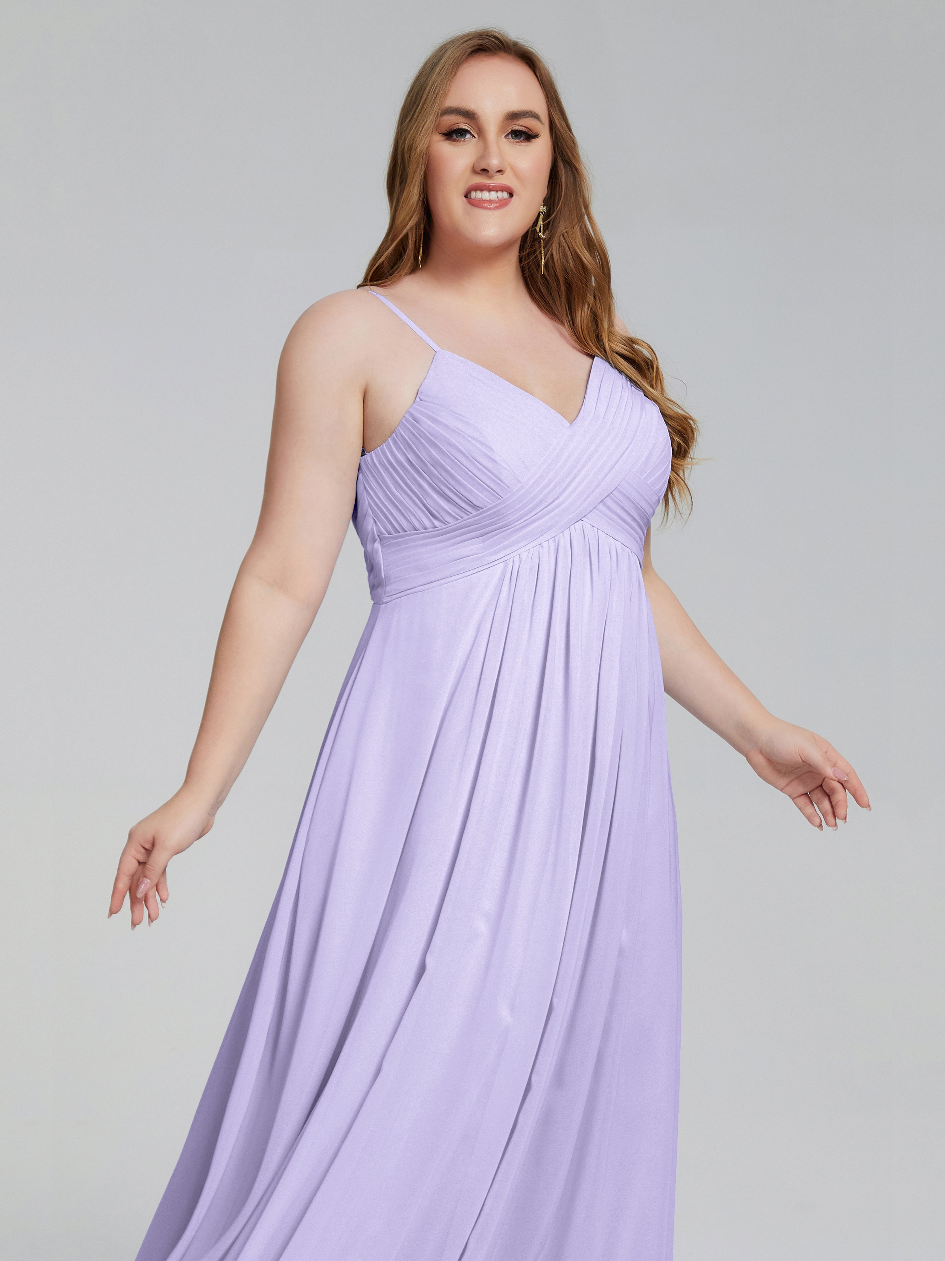Londyn Spaghetti Straps Plus Size Long Bridesmaid Dresses