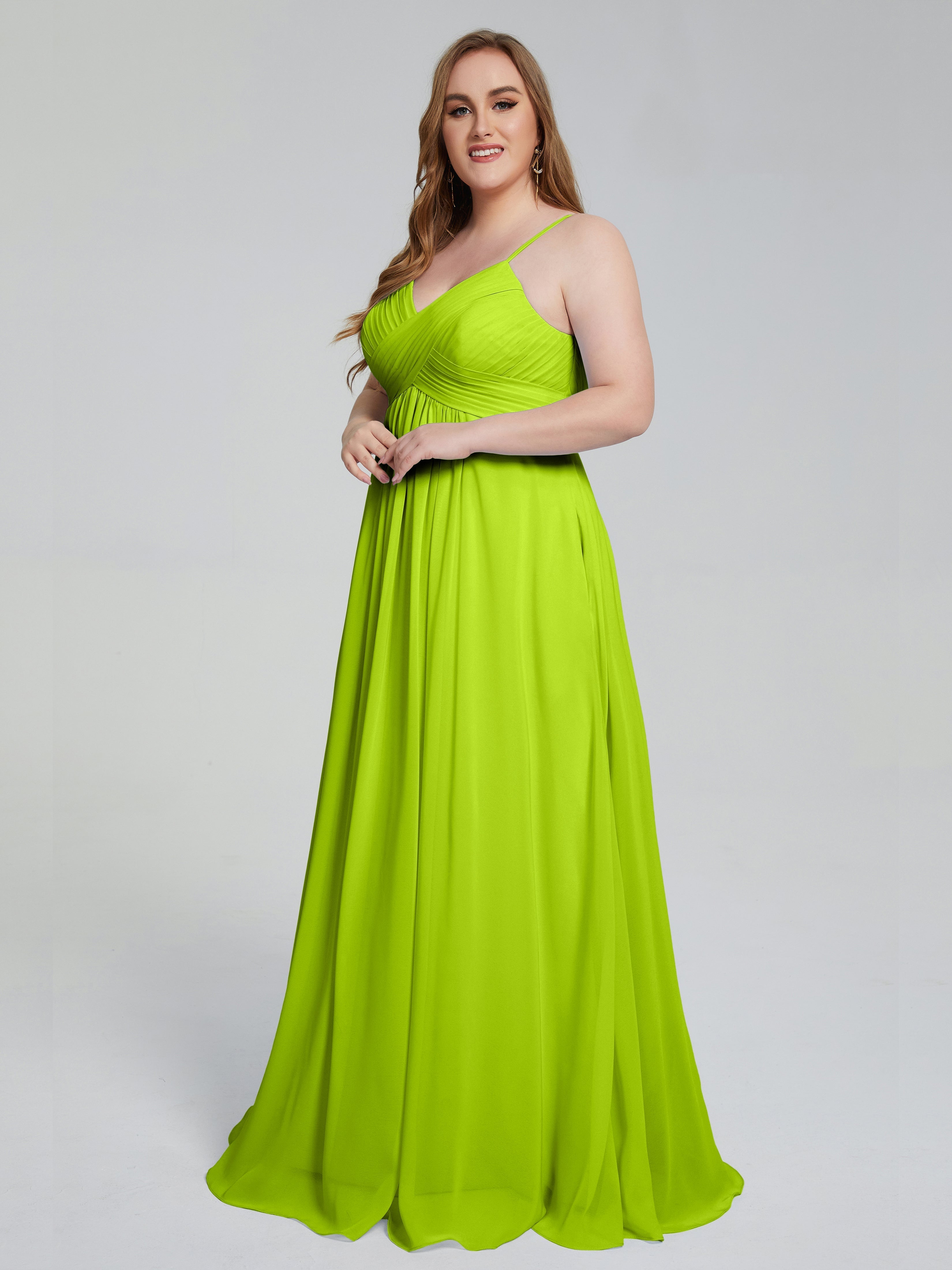 Londyn Spaghetti Straps Plus Size Long Bridesmaid Dresses