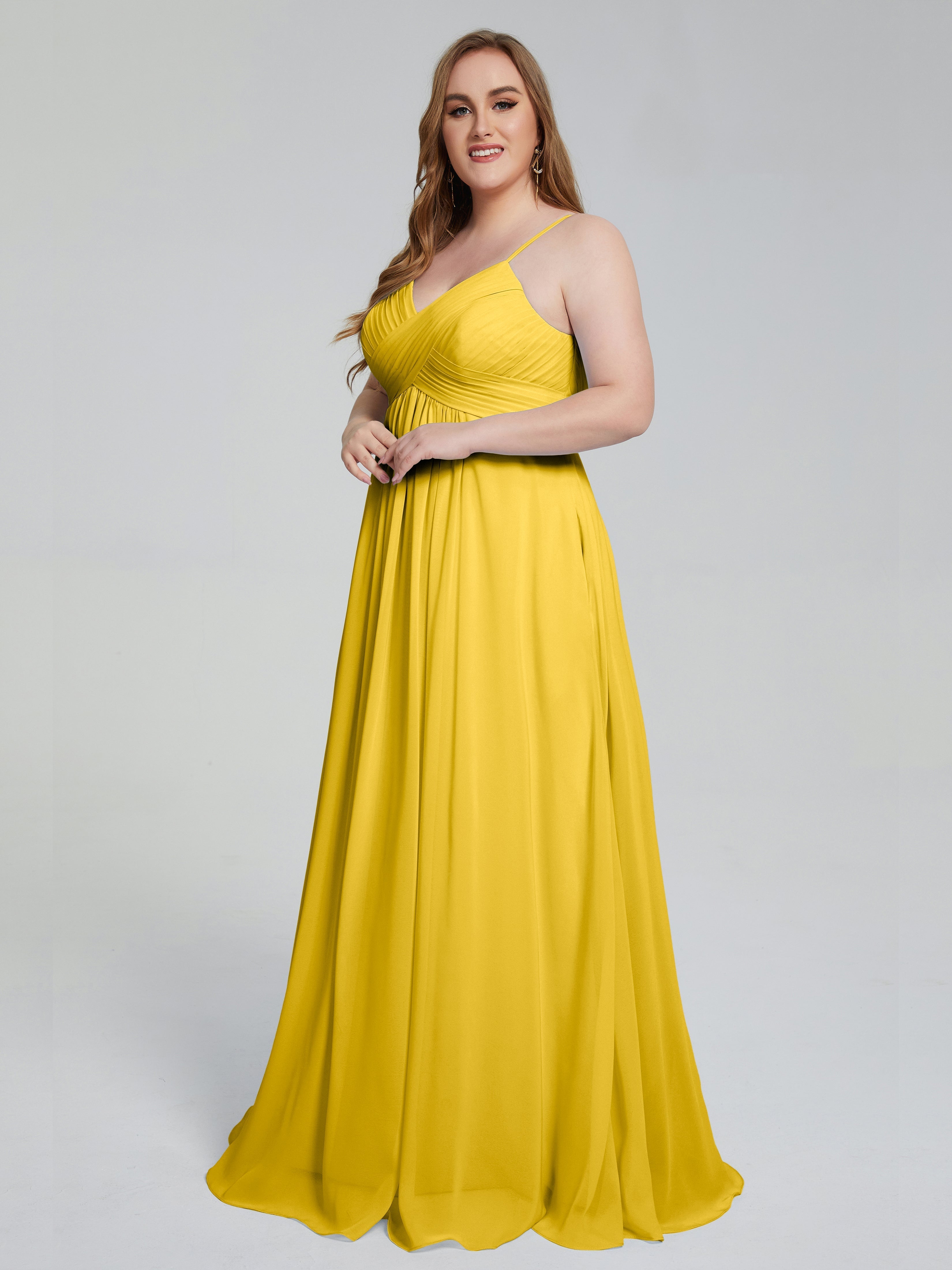 Londyn Spaghetti Straps Plus Size Long Bridesmaid Dresses