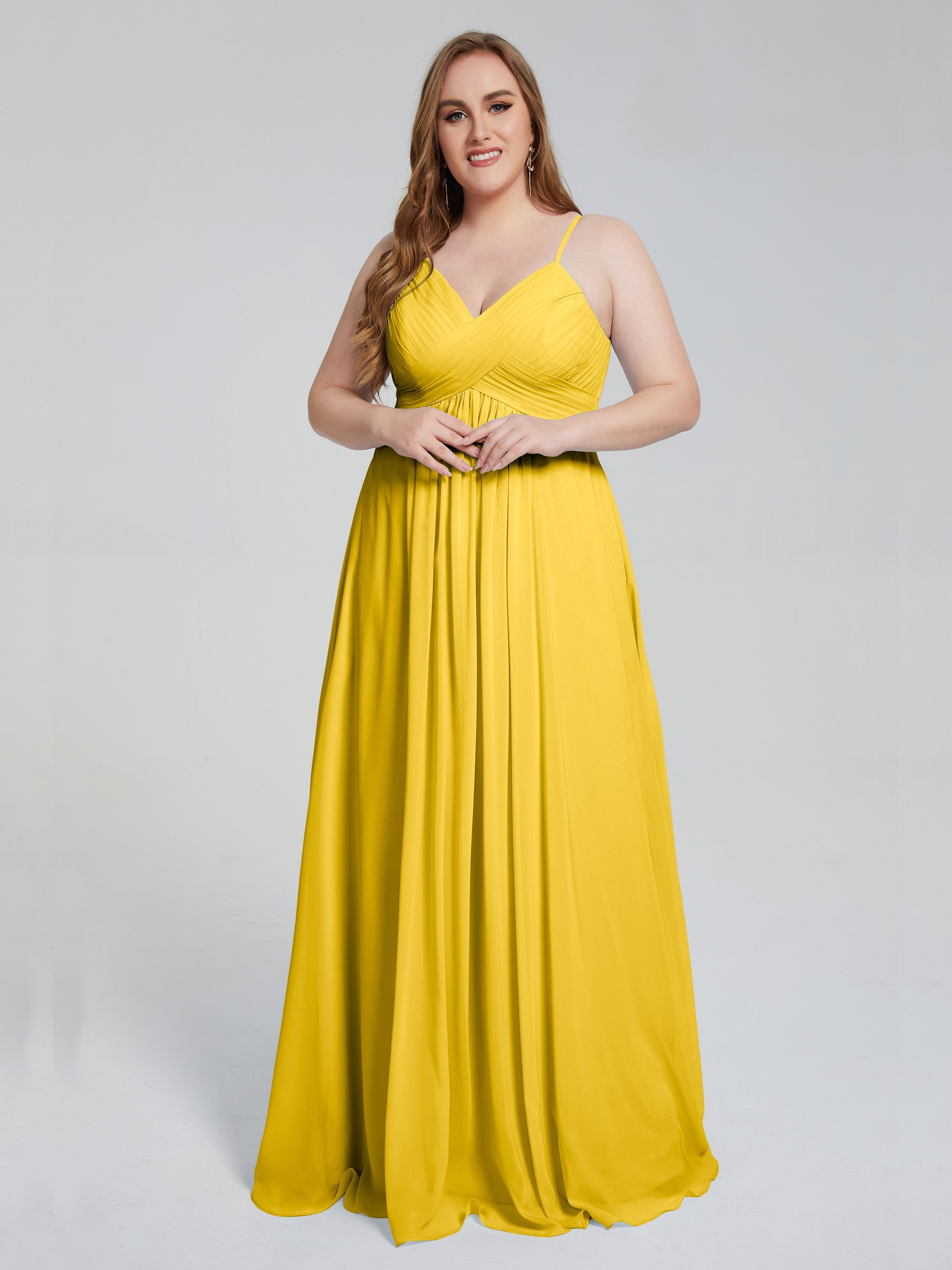 Londyn Spaghetti Straps Plus Size Long Bridesmaid Dresses