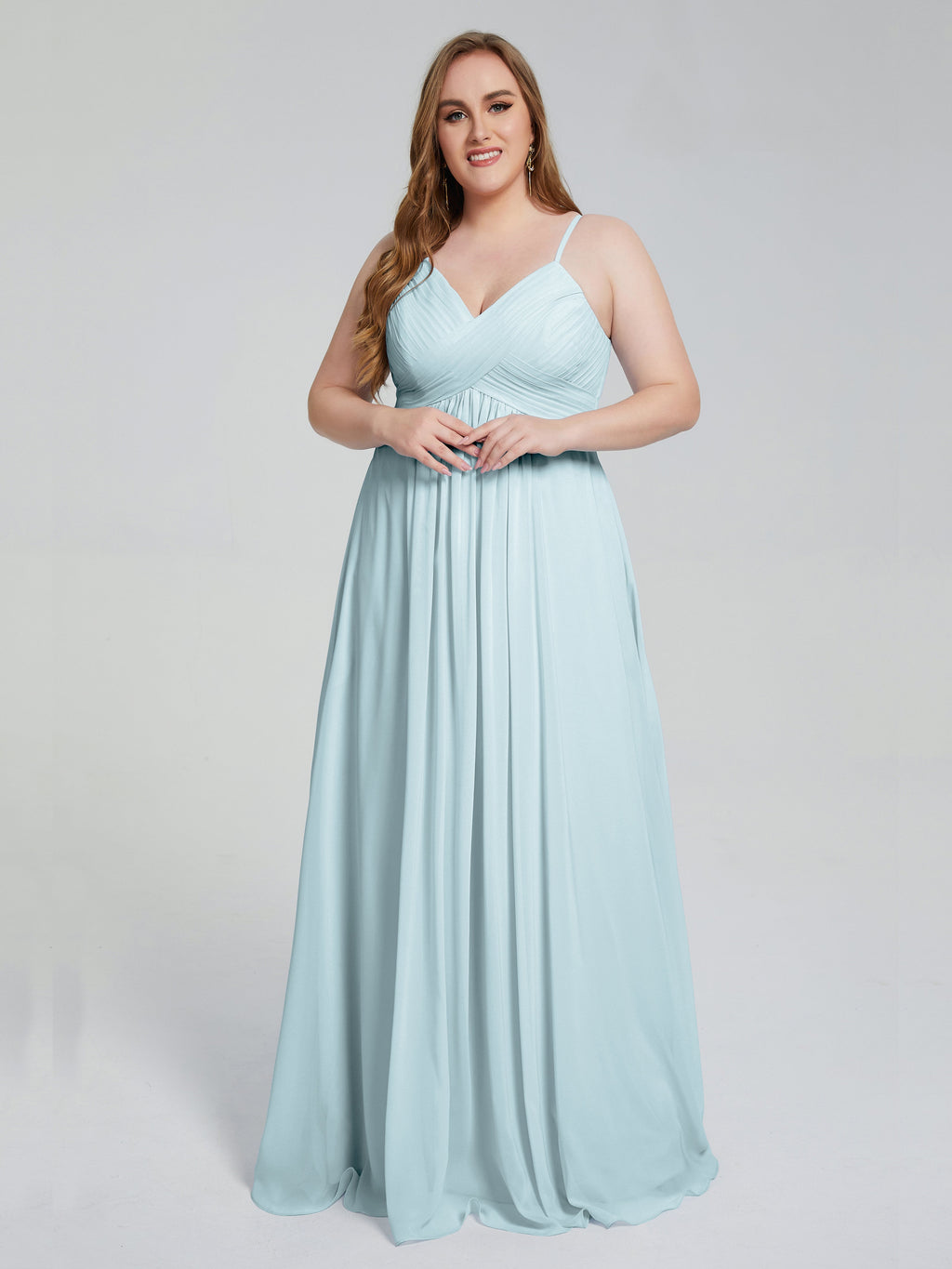 Londyn Spaghetti Straps Plus Size Long Bridesmaid Dresses