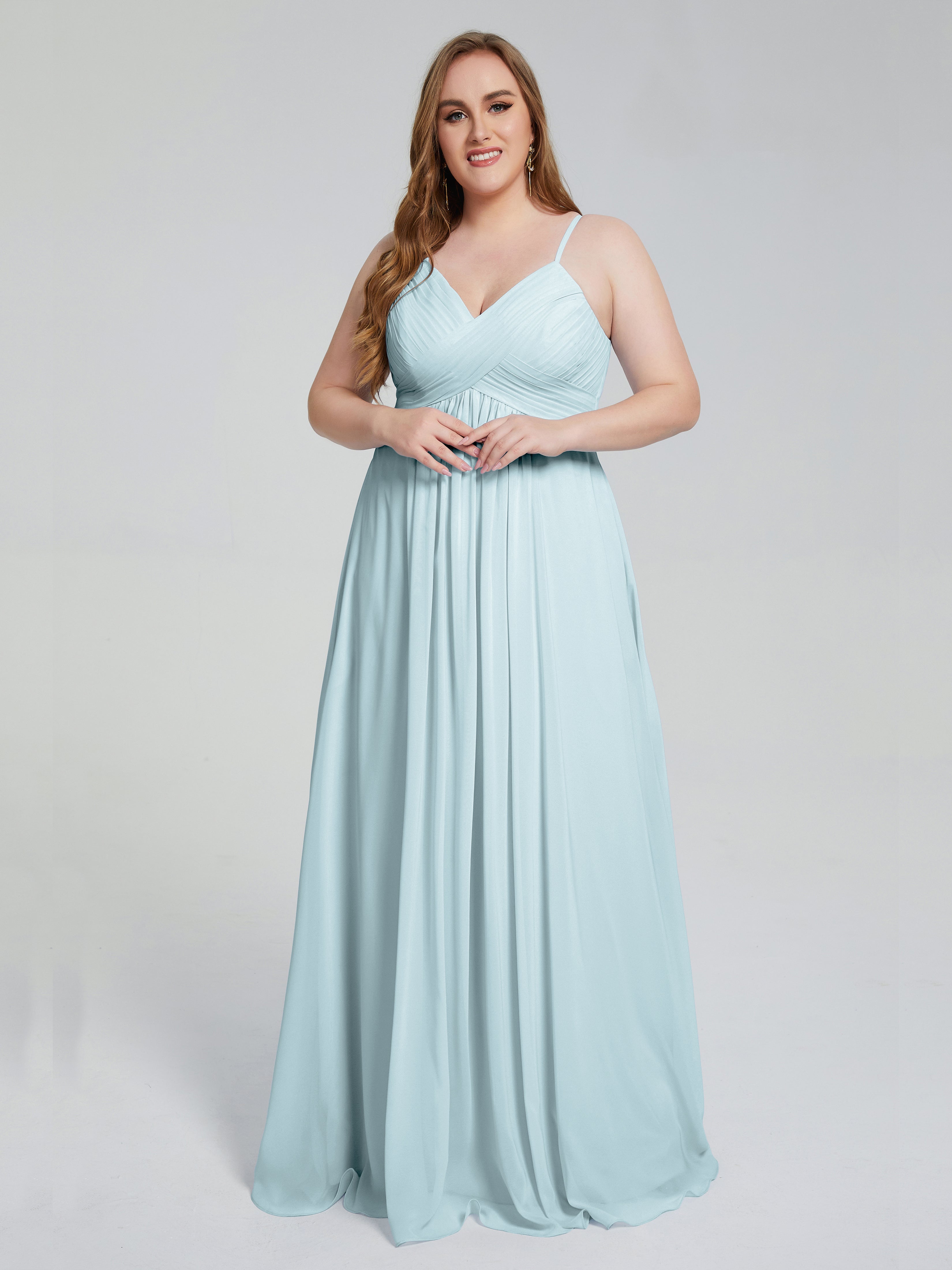 Londyn Spaghetti Straps Plus Size Long Bridesmaid Dresses