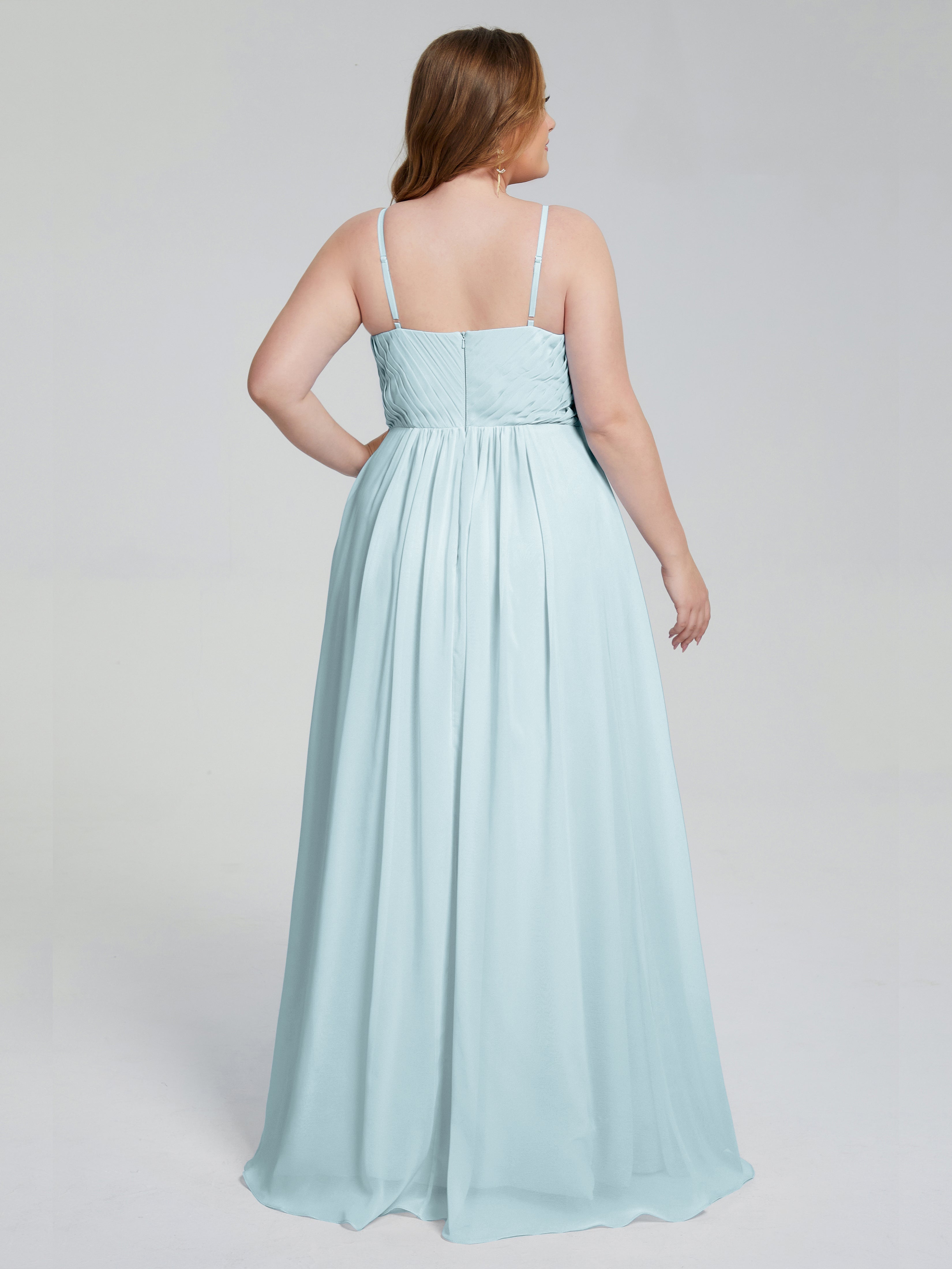 Londyn Spaghetti Straps Plus Size Long Bridesmaid Dresses