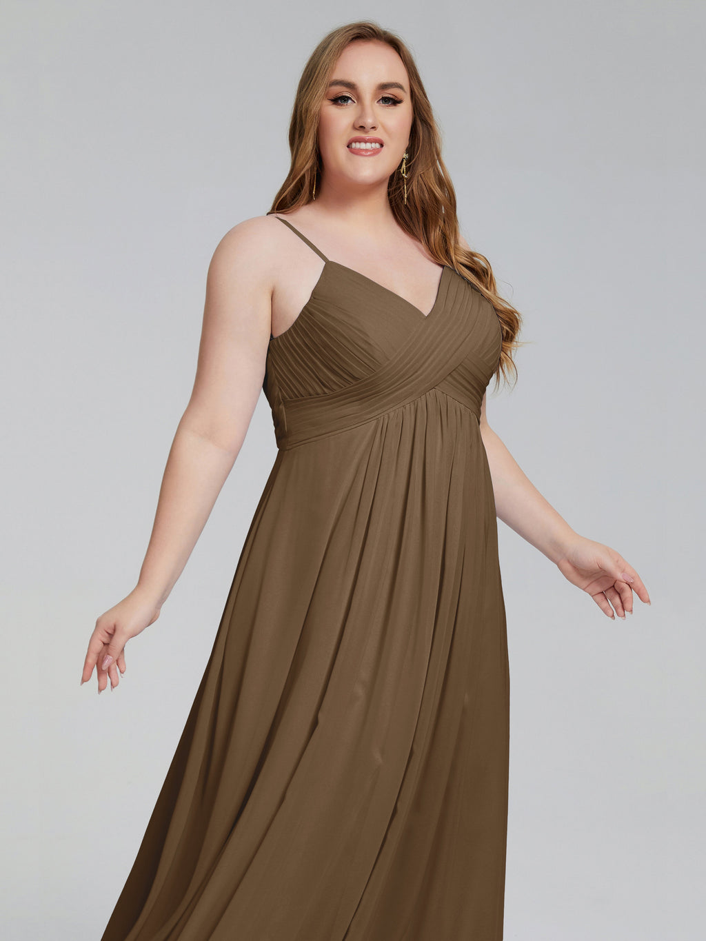 Londyn Spaghetti Straps Plus Size Long Bridesmaid Dresses