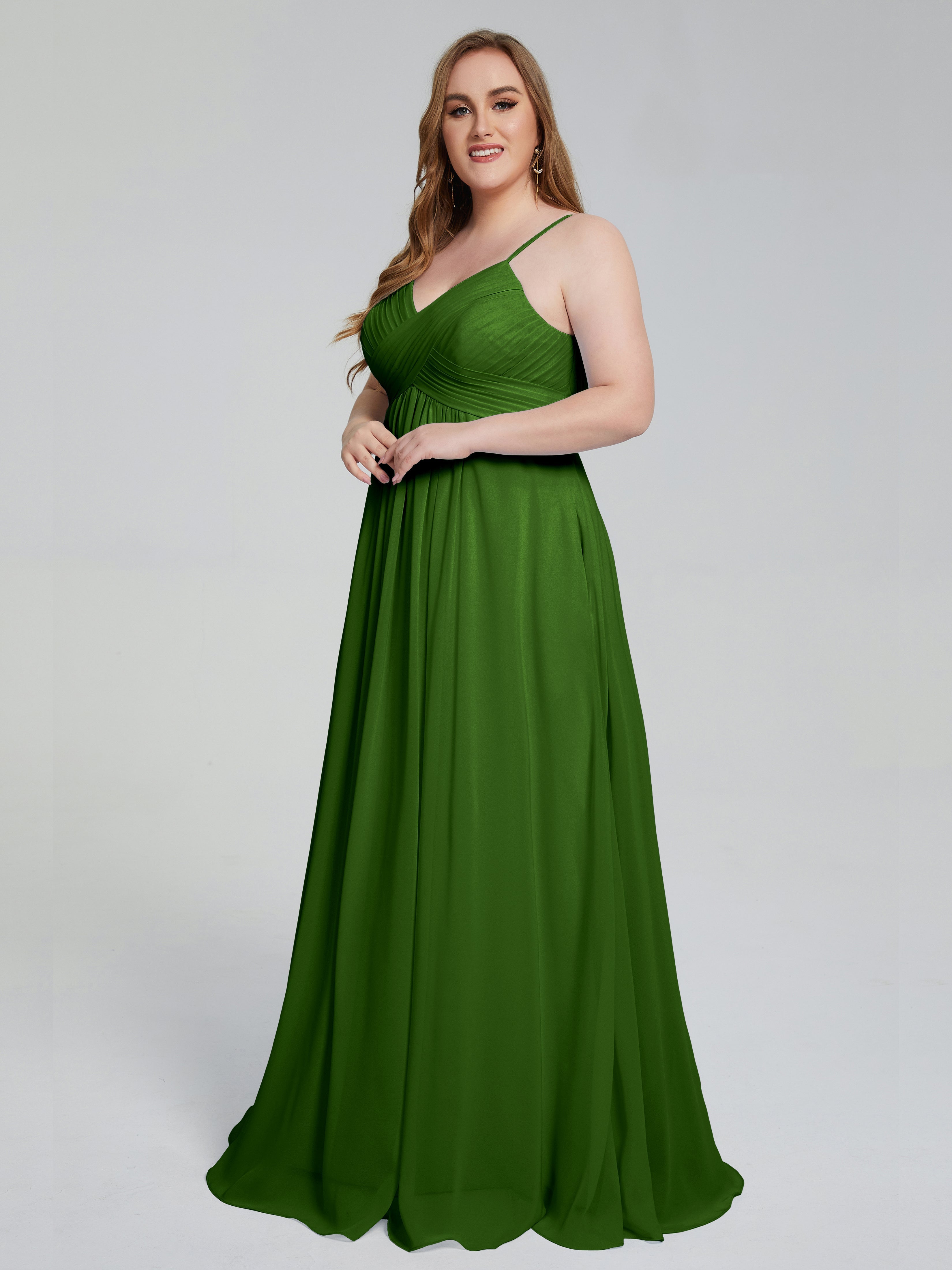 Londyn Spaghetti Straps Plus Size Long Bridesmaid Dresses