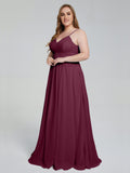 Londyn Spaghetti Straps Plus Size Long Bridesmaid Dresses