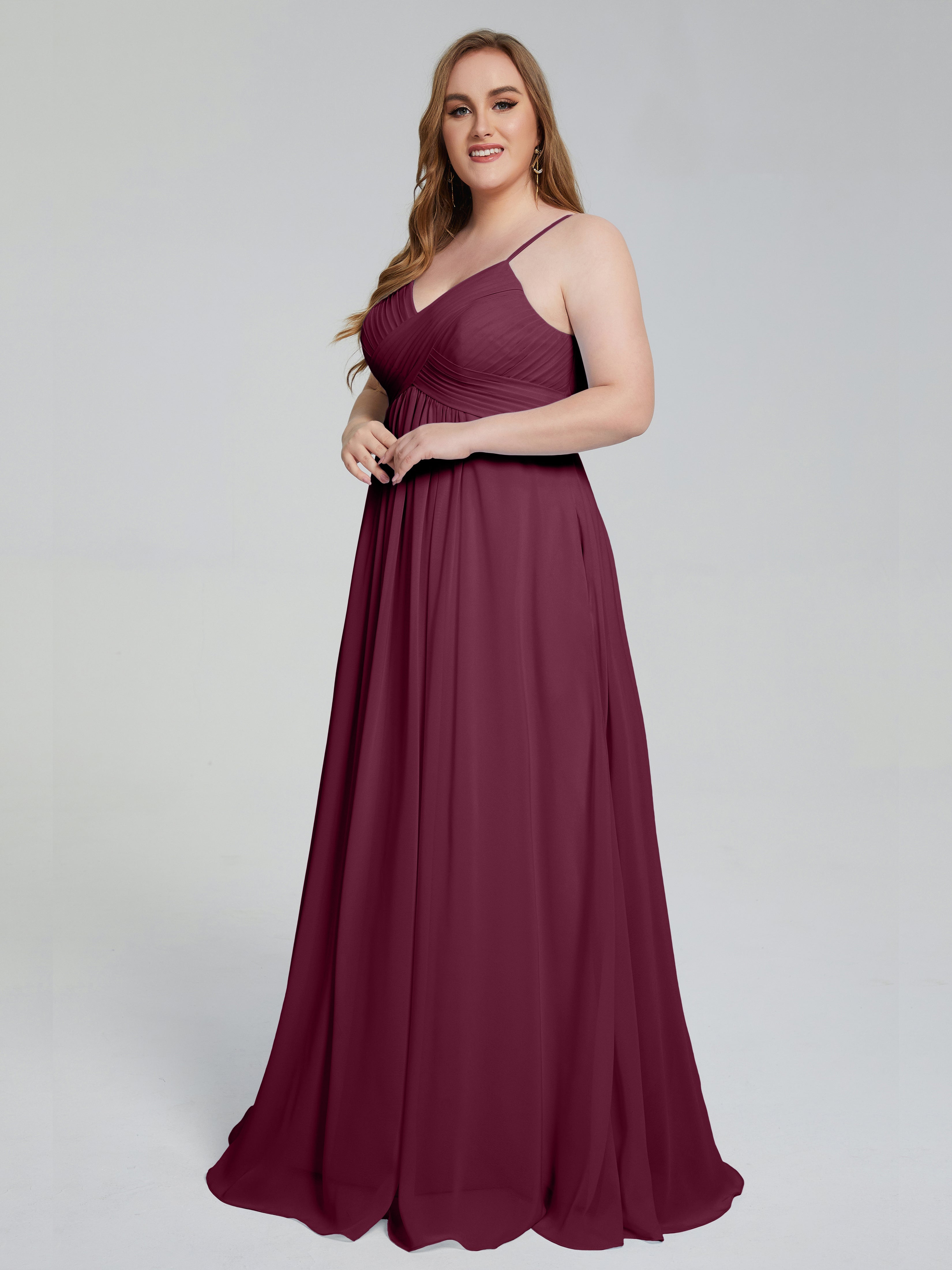 Londyn Spaghetti Straps Plus Size Long Bridesmaid Dresses