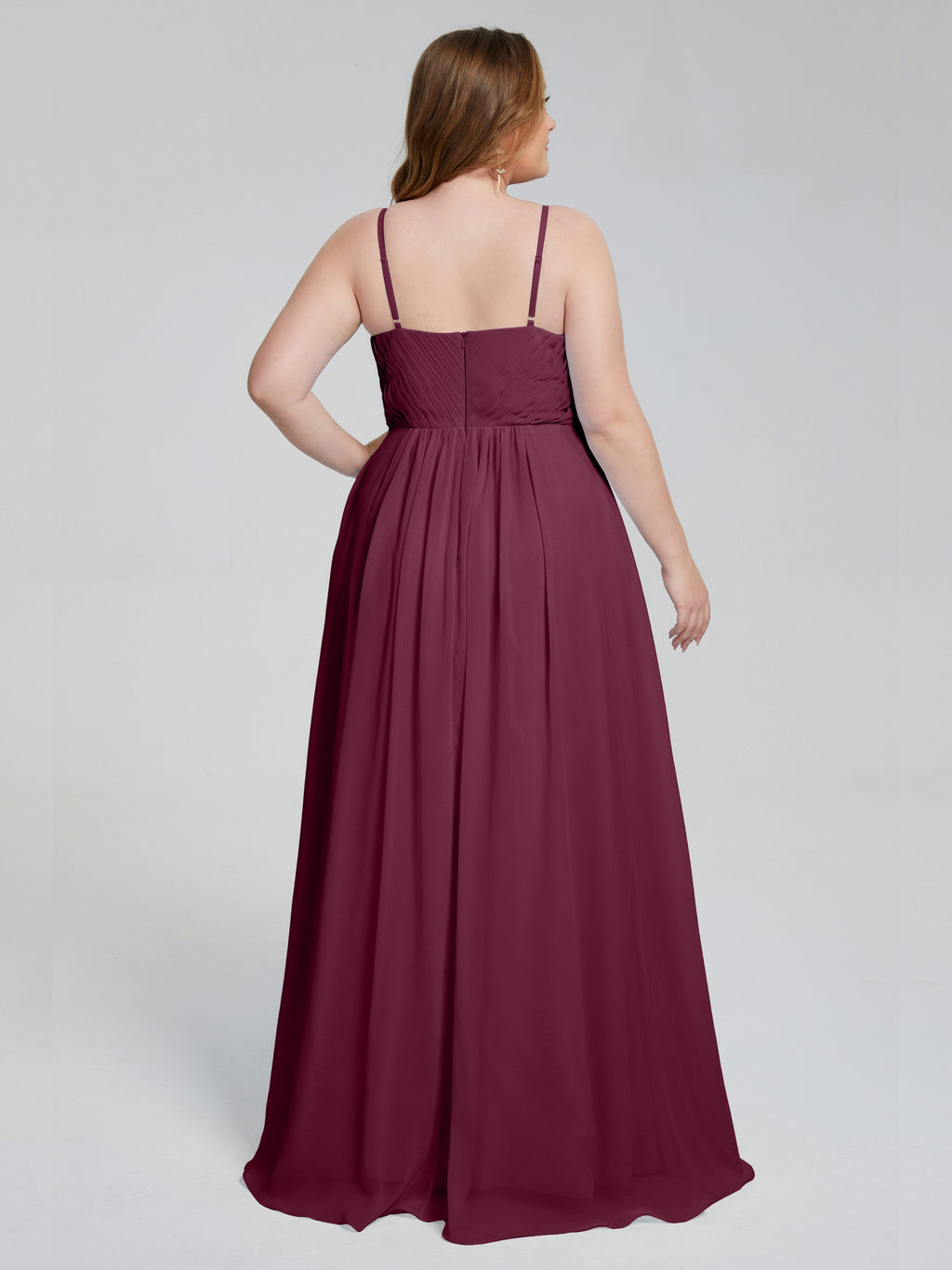 Londyn Spaghetti Straps Plus Size Long Bridesmaid Dresses