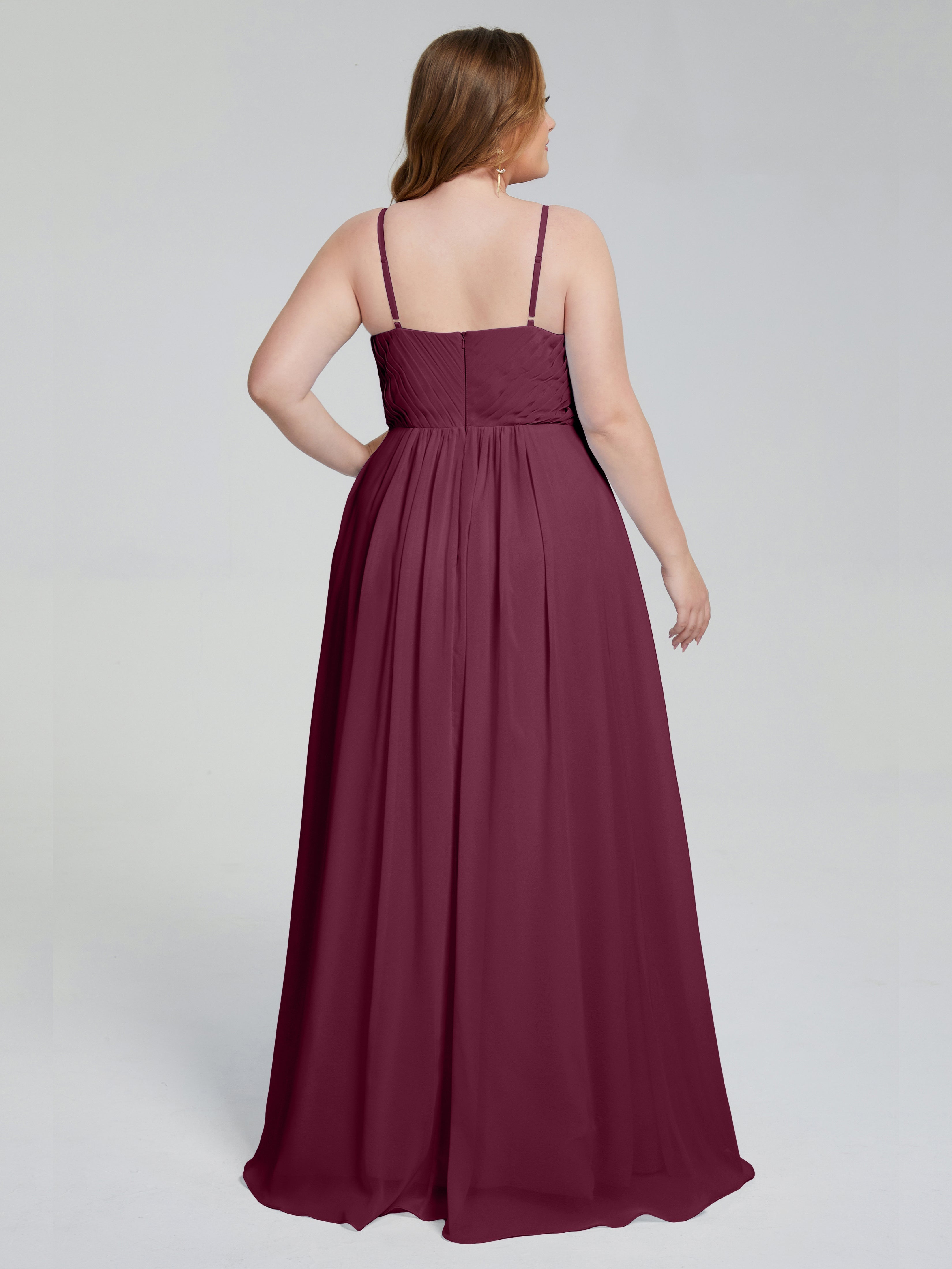Londyn Spaghetti Straps Plus Size Long Bridesmaid Dresses