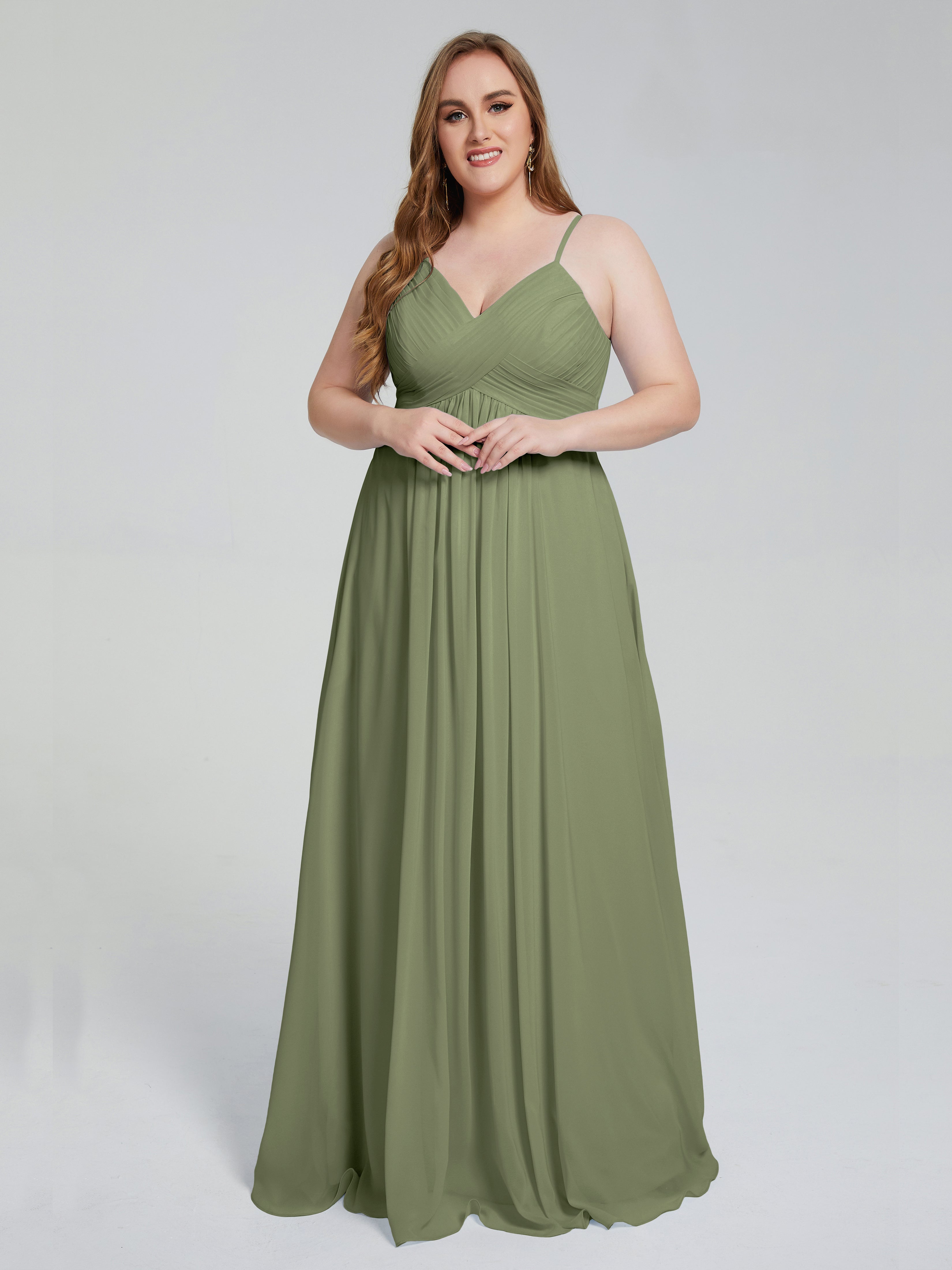 Londyn Spaghetti Straps Plus Size Long Bridesmaid Dresses