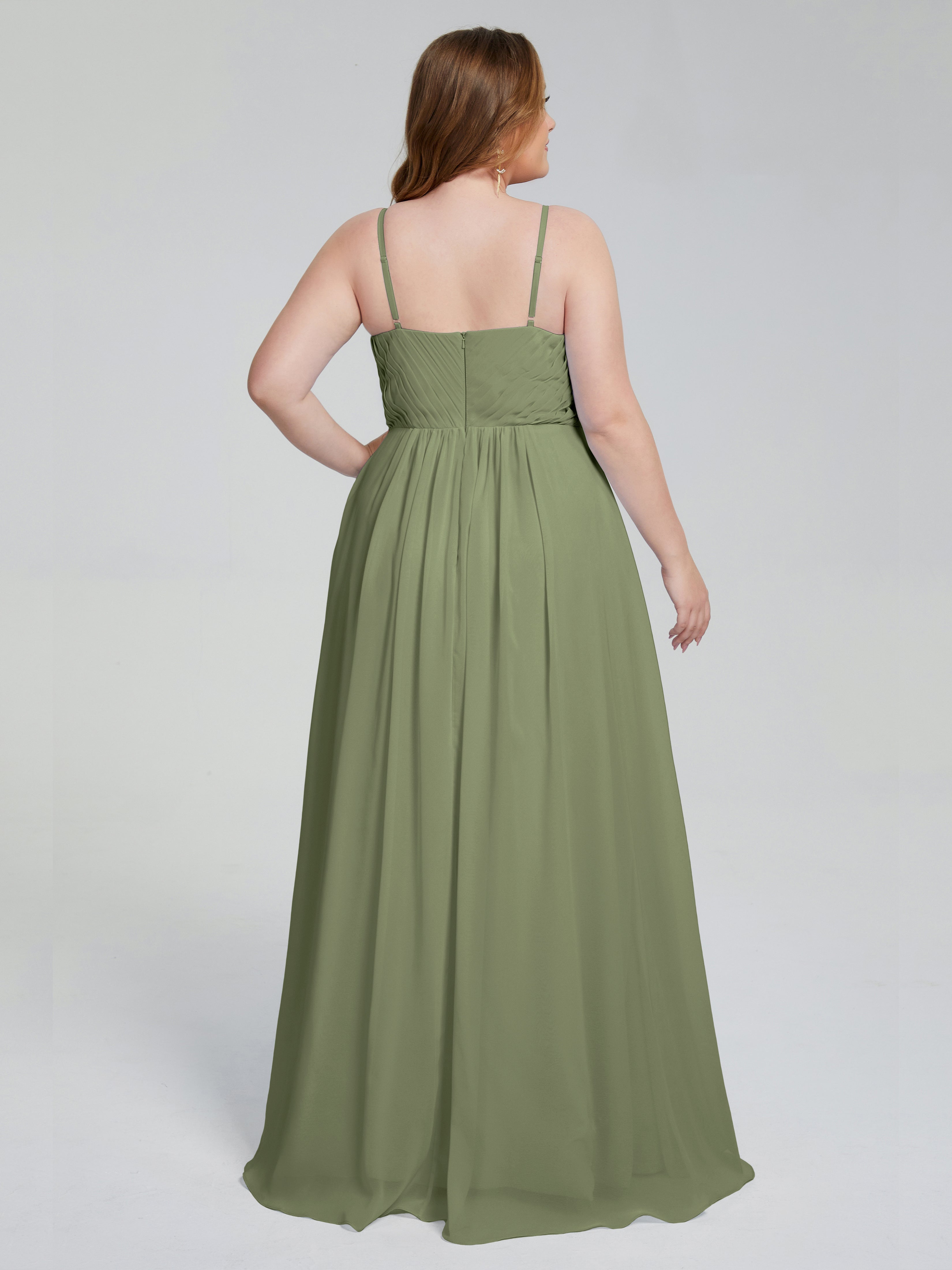 Londyn Spaghetti Straps Plus Size Long Bridesmaid Dresses