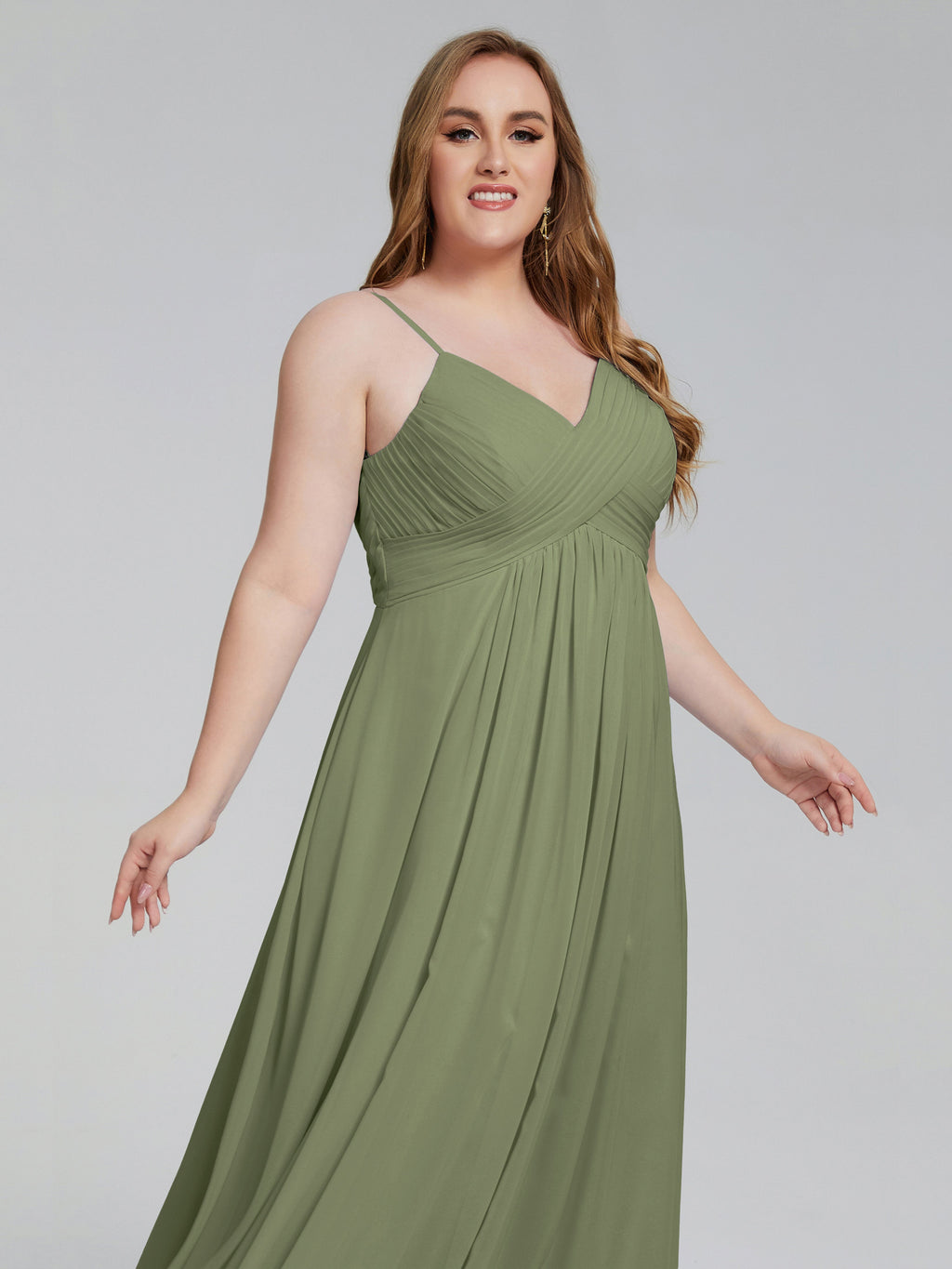 Londyn Spaghetti Straps Plus Size Long Bridesmaid Dresses