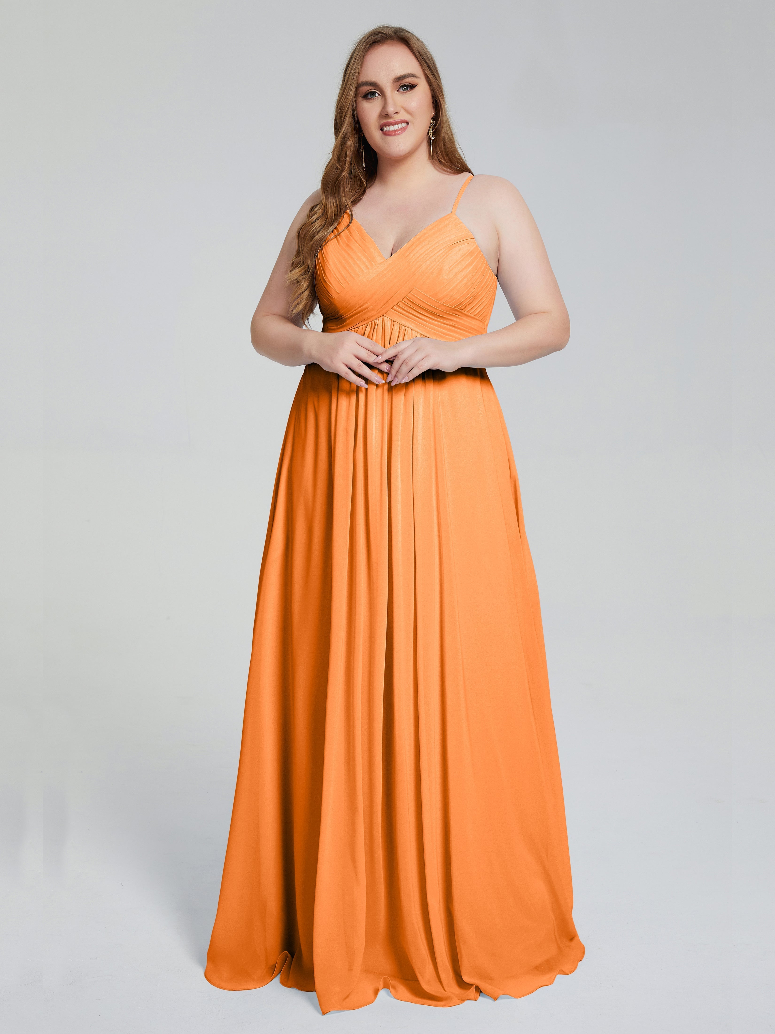 Londyn Spaghetti Straps Plus Size Long Bridesmaid Dresses