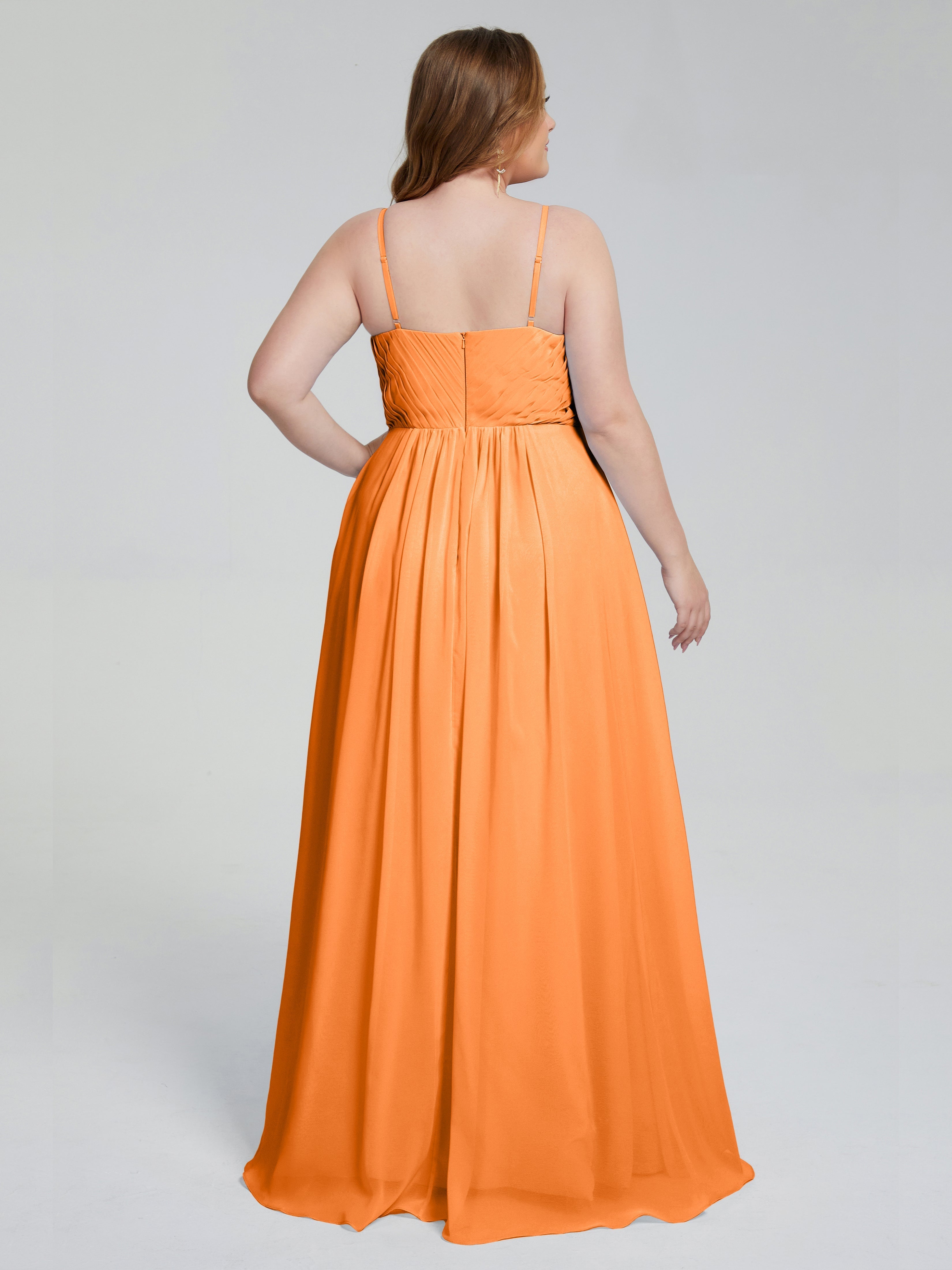 Londyn Spaghetti Straps Plus Size Long Bridesmaid Dresses