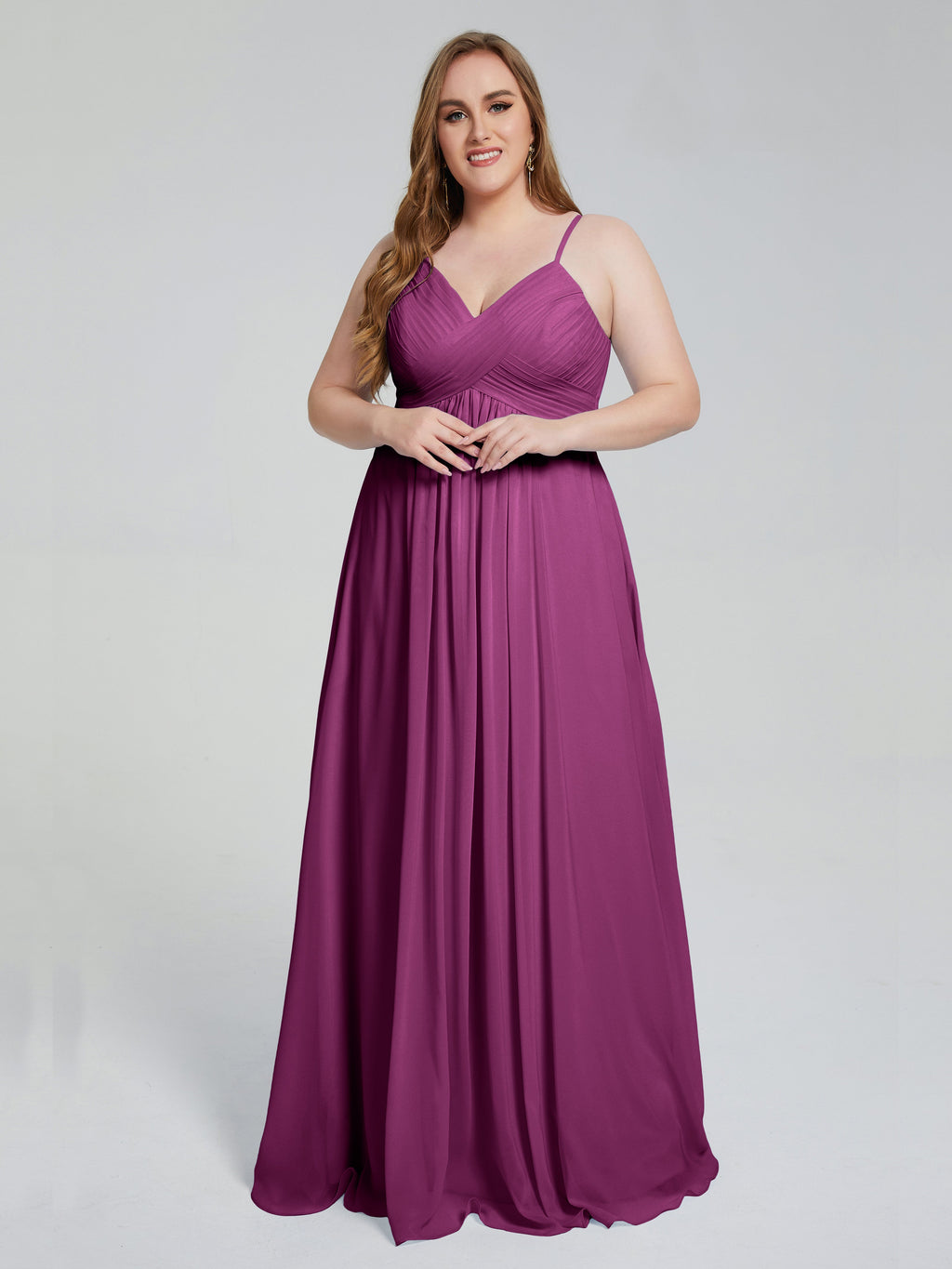 Londyn Spaghetti Straps Plus Size Long Bridesmaid Dresses