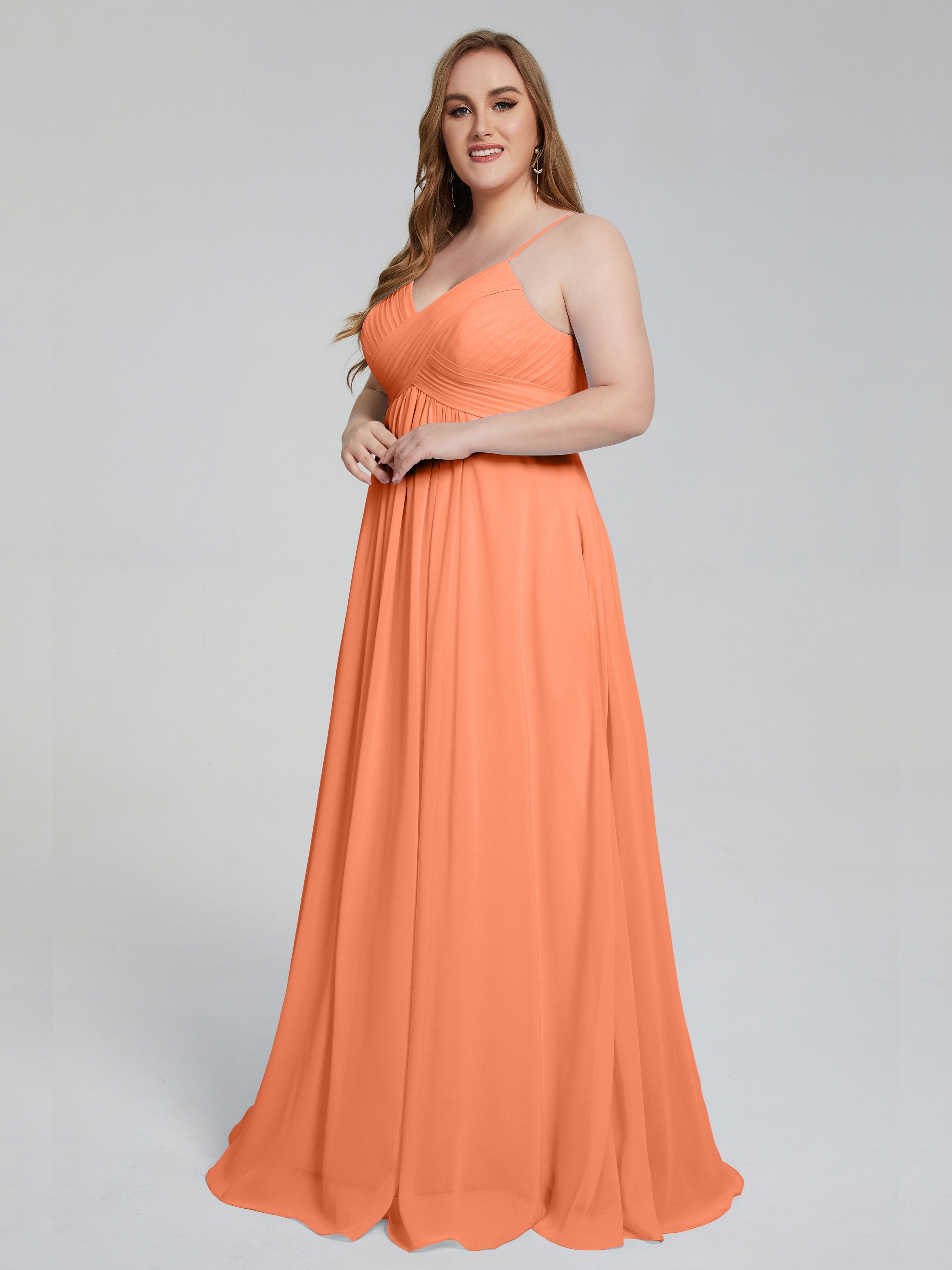 Londyn Spaghetti Straps Plus Size Long Bridesmaid Dresses