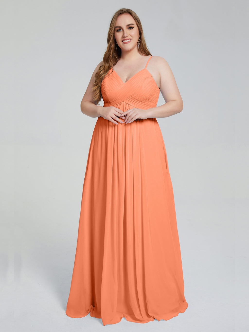 Londyn Spaghetti Straps Plus Size Long Bridesmaid Dresses