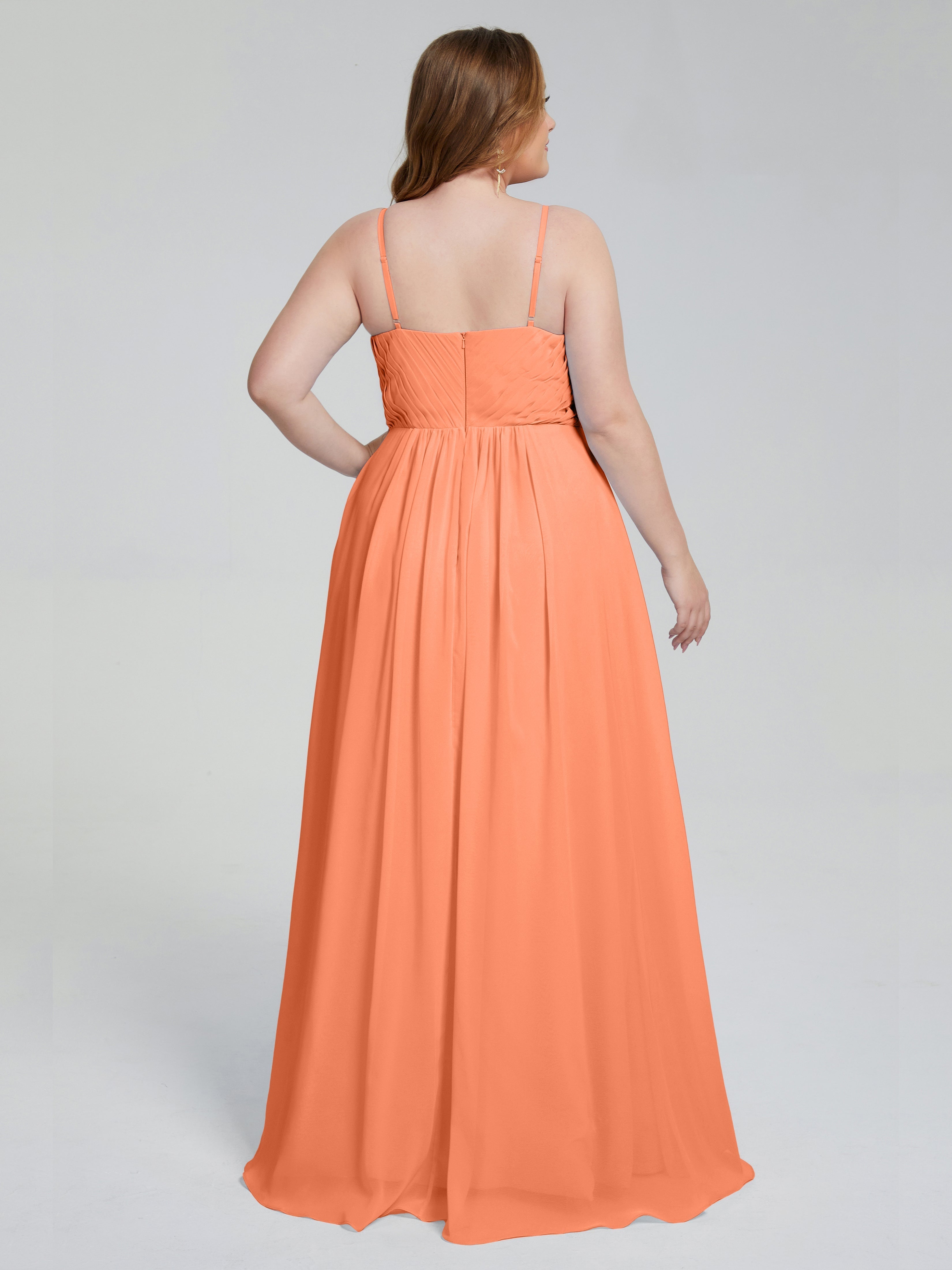 Londyn Spaghetti Straps Plus Size Long Bridesmaid Dresses