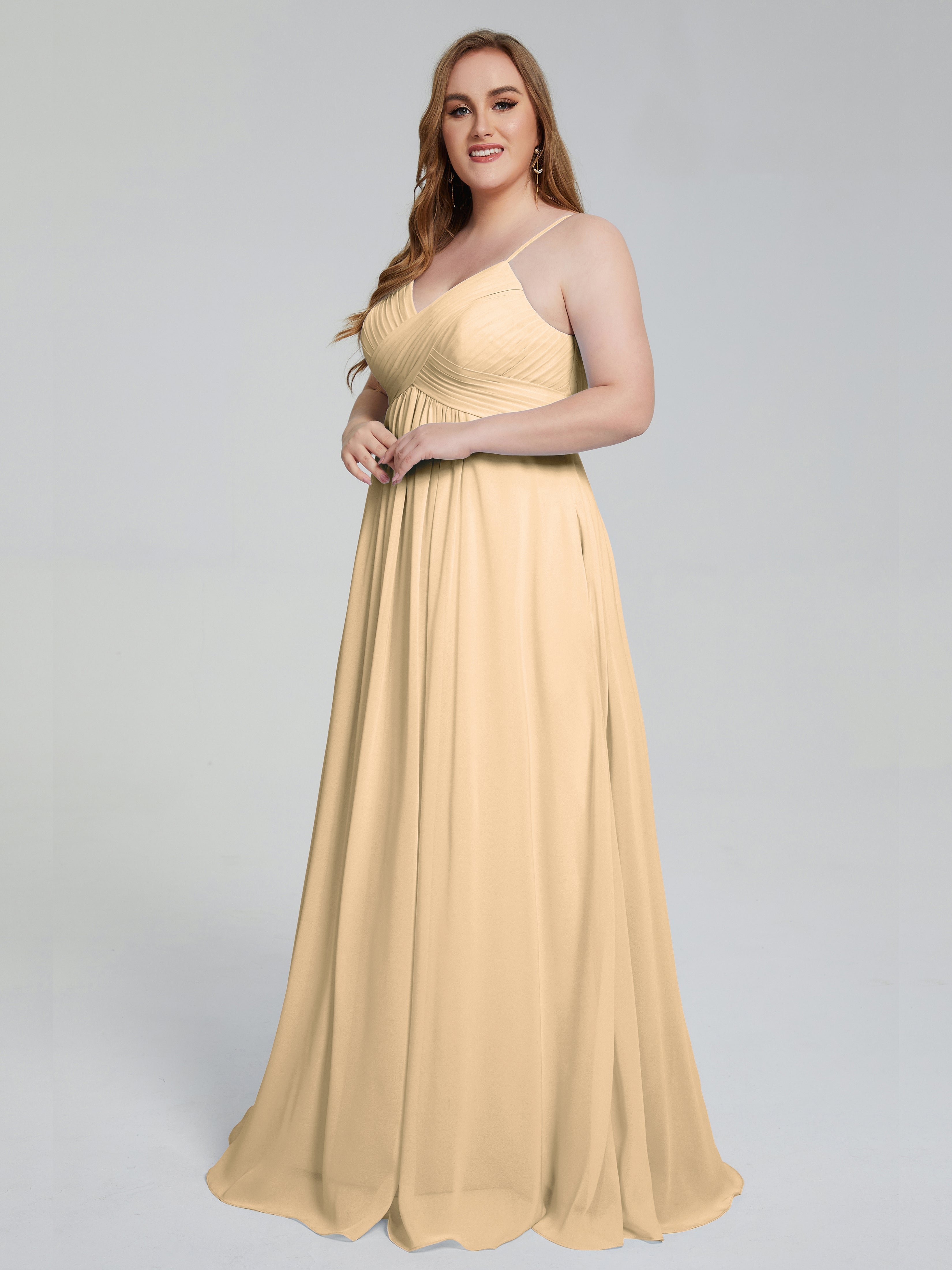 Londyn Spaghetti Straps Plus Size Long Bridesmaid Dresses