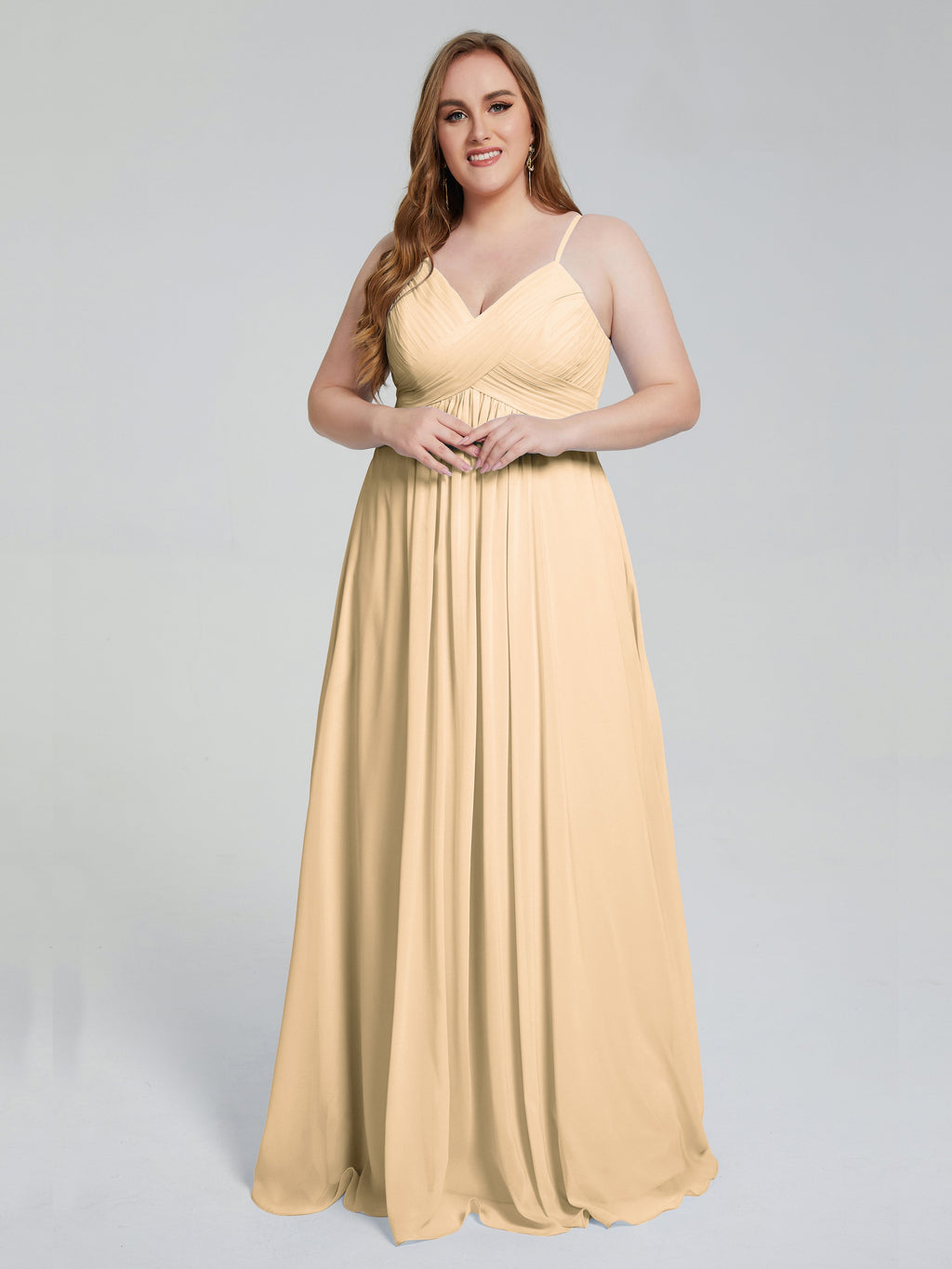 Londyn Spaghetti Straps Plus Size Long Bridesmaid Dresses