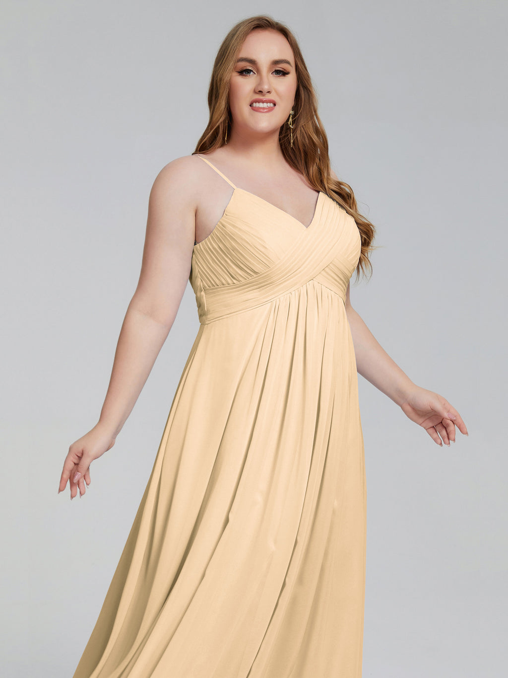 Londyn Spaghetti Straps Plus Size Long Bridesmaid Dresses