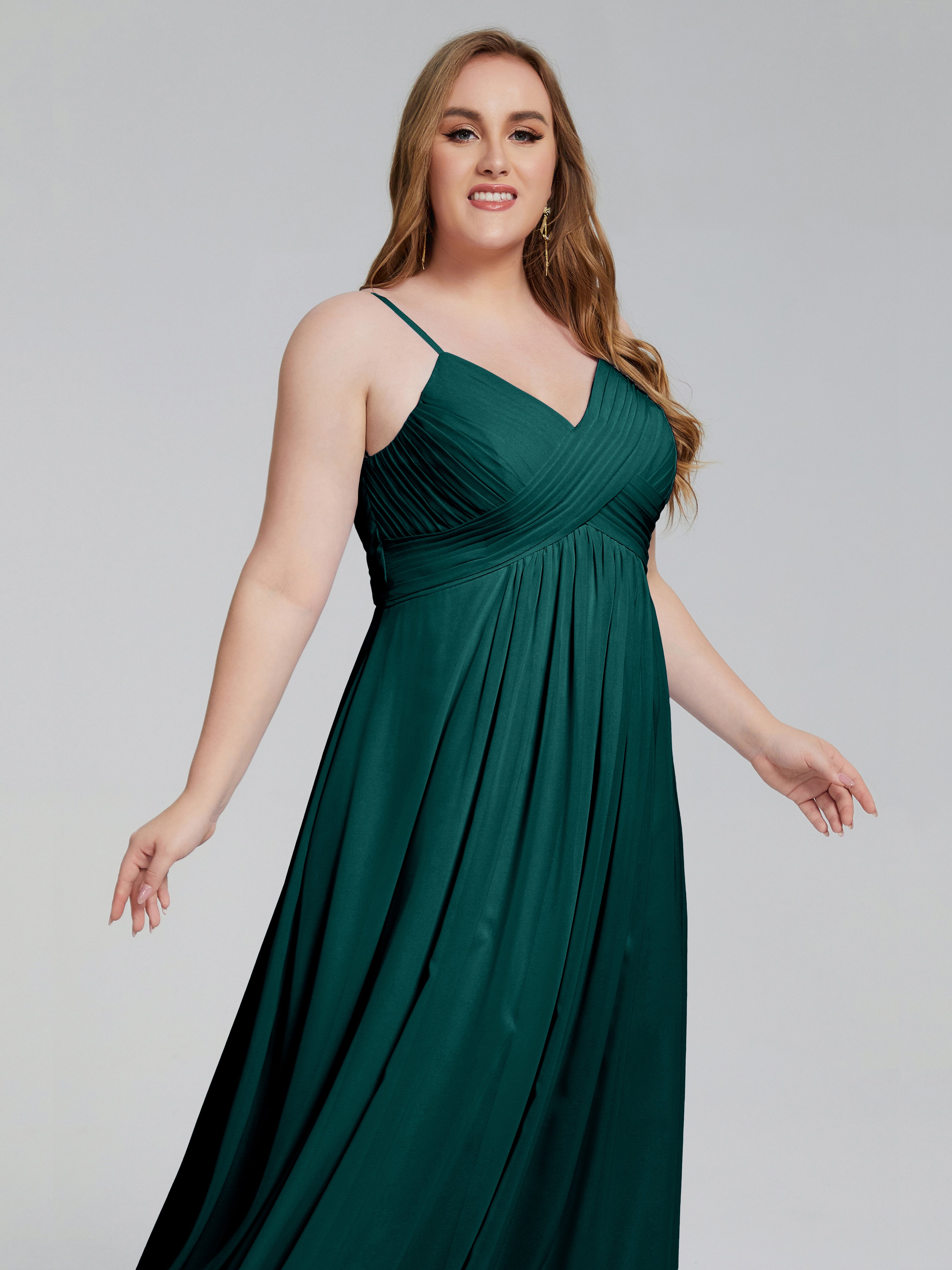 Londyn Spaghetti Straps Plus Size Long Bridesmaid Dresses