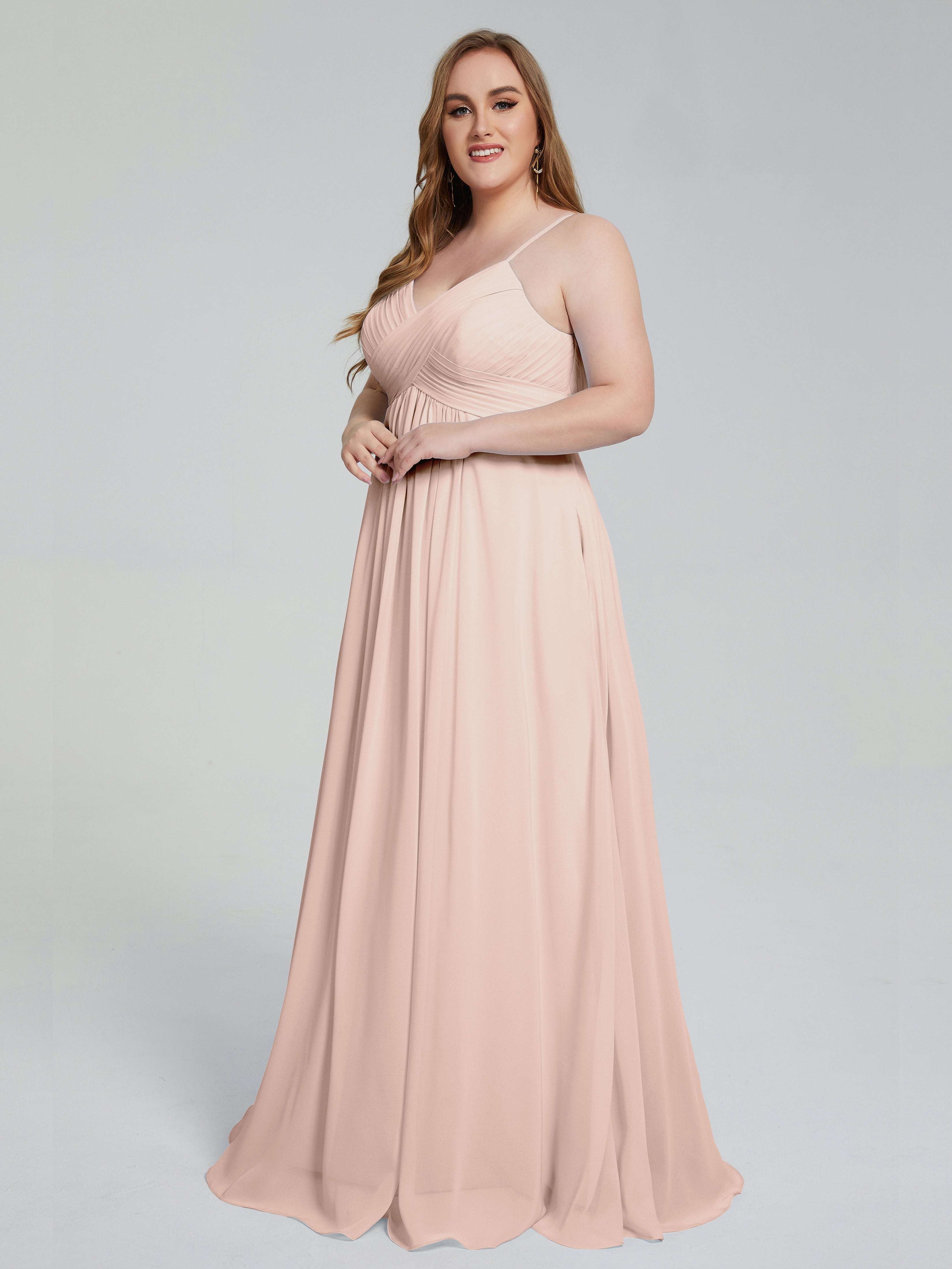 Londyn Spaghetti Straps Plus Size Long Bridesmaid Dresses