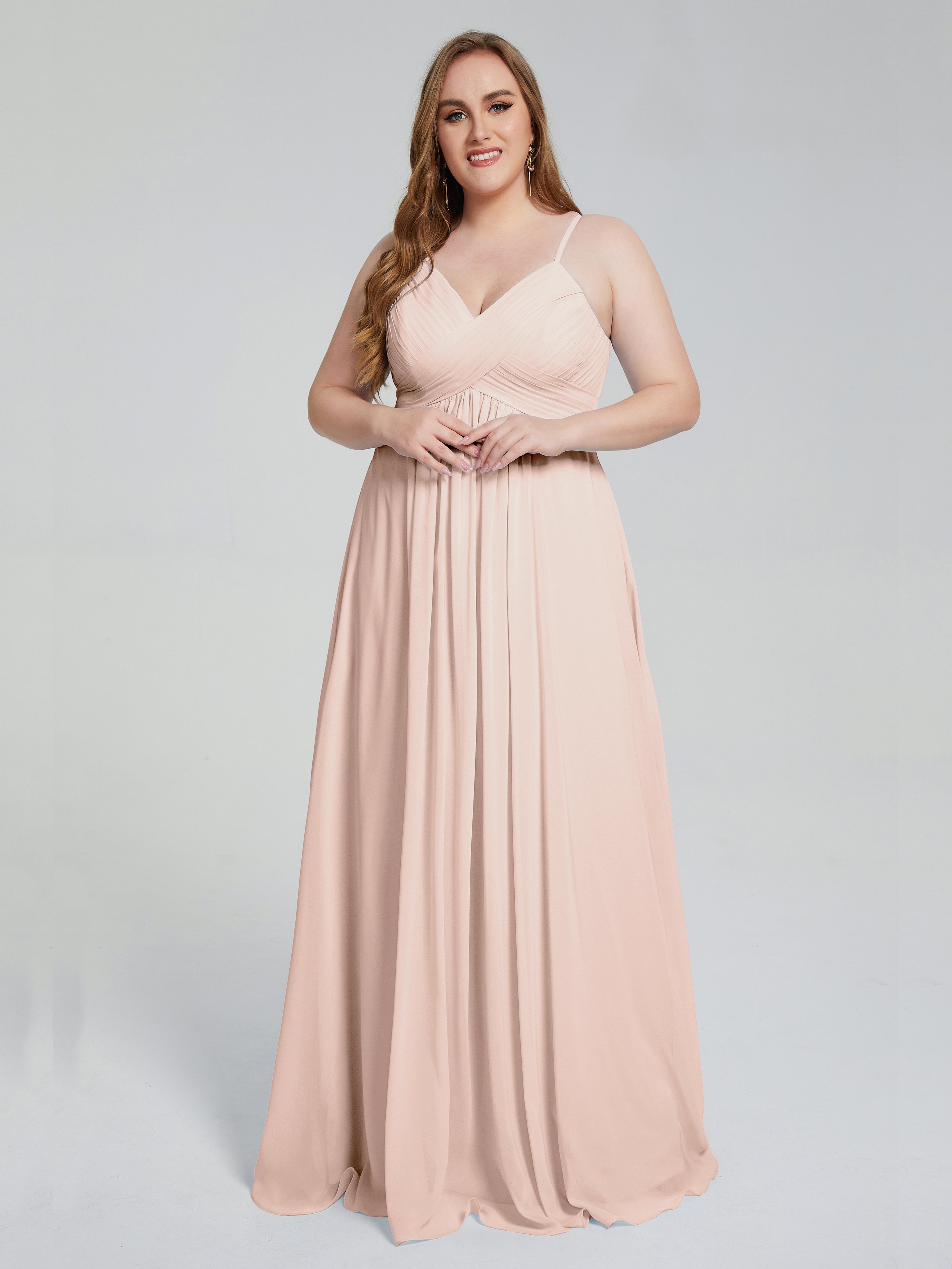 Londyn Spaghetti Straps Plus Size Long Bridesmaid Dresses
