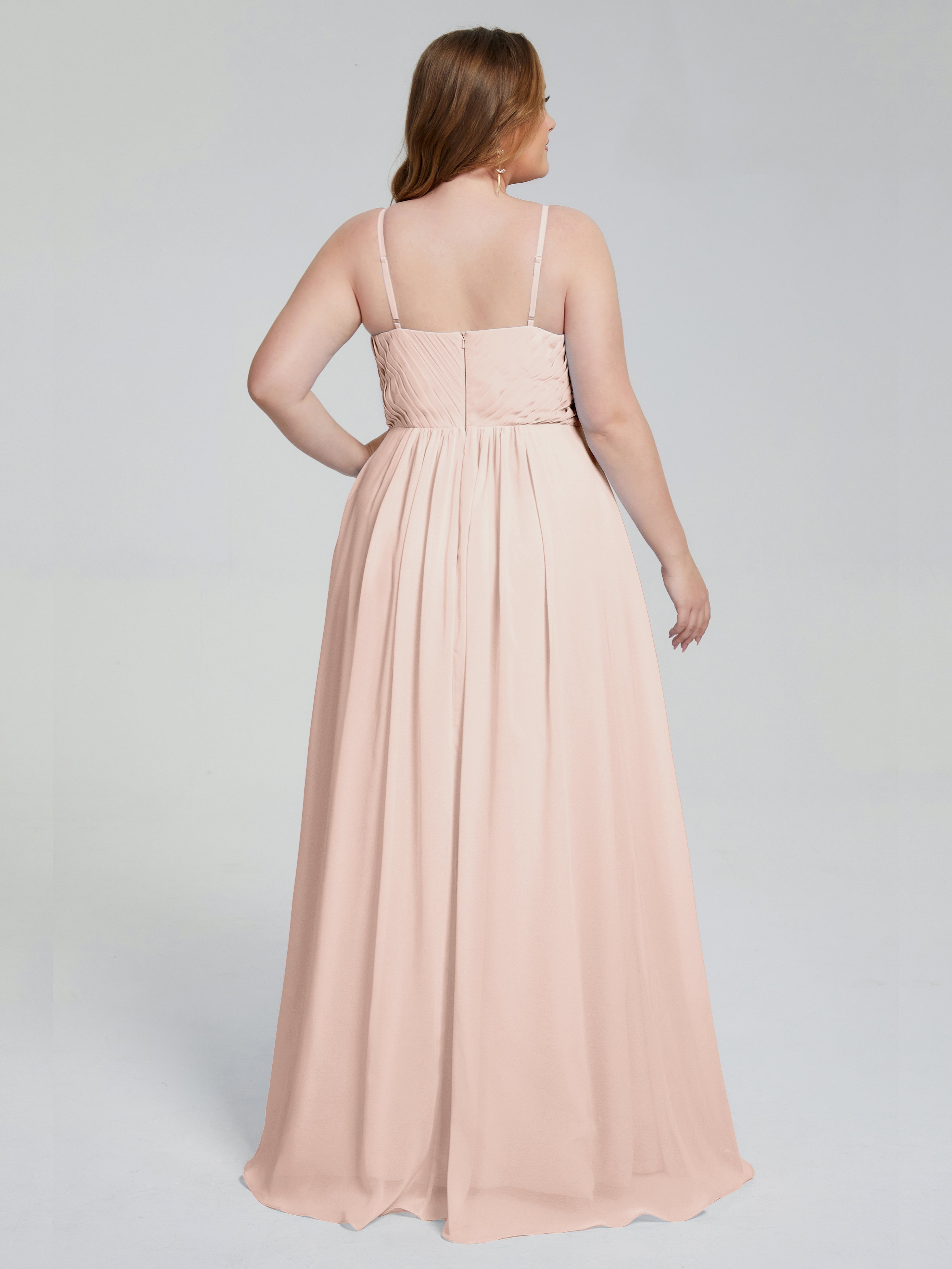 Londyn Spaghetti Straps Plus Size Long Bridesmaid Dresses